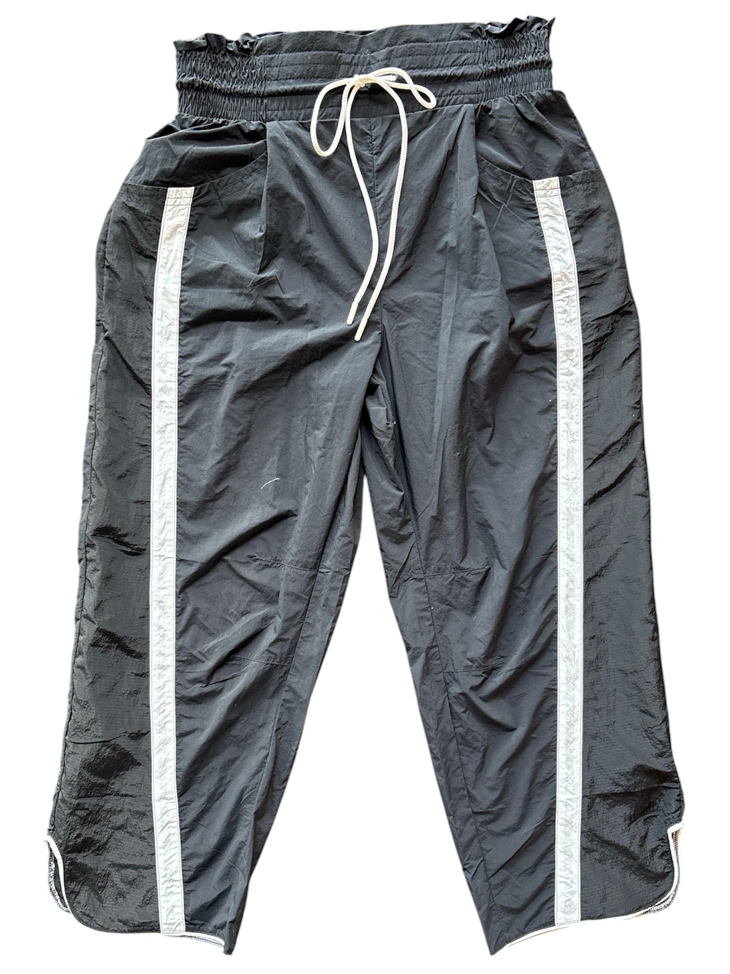 black white Free People striped workout pants, M