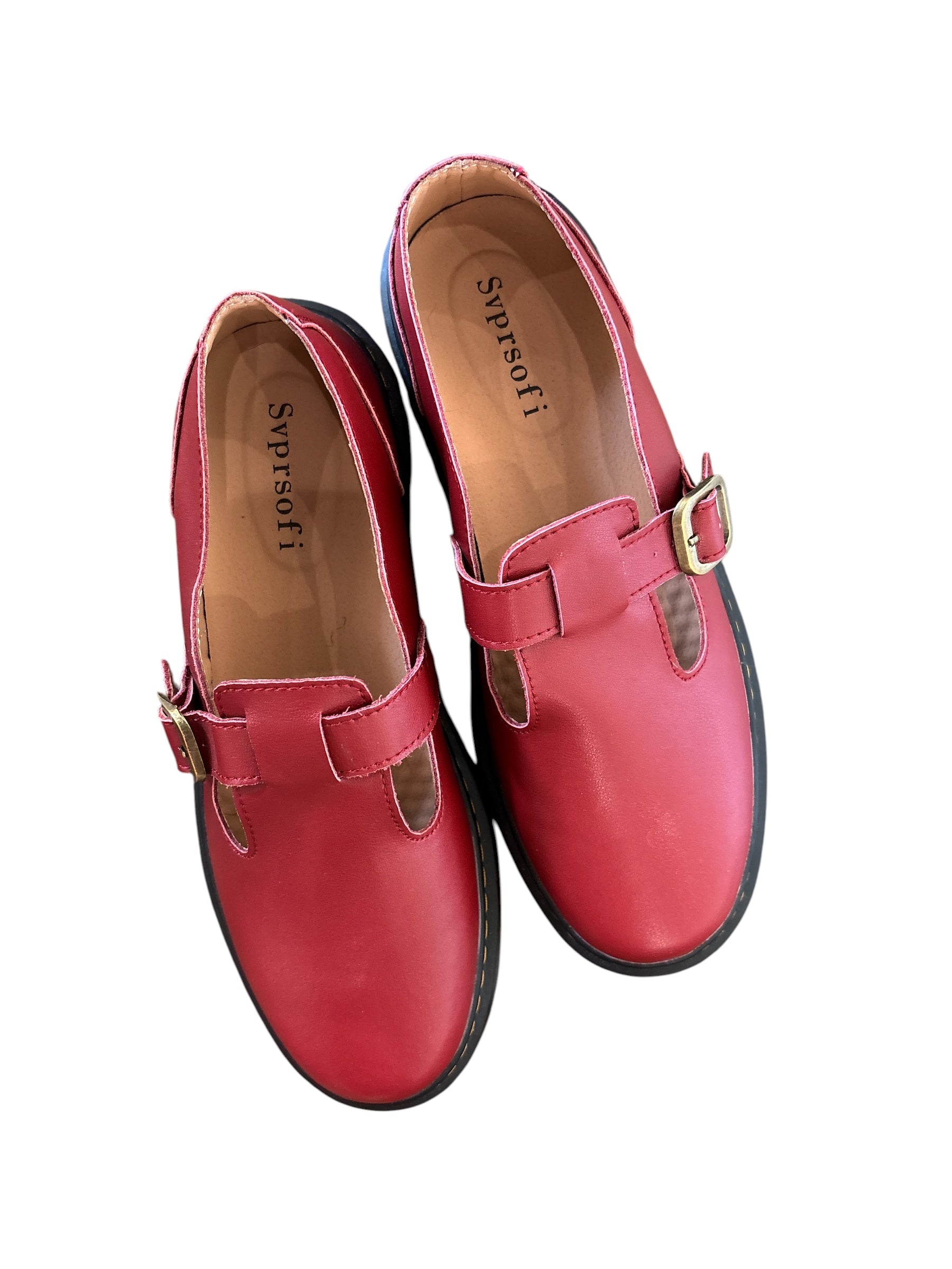 Red Svprsofi Mary Jane Loafers, 10