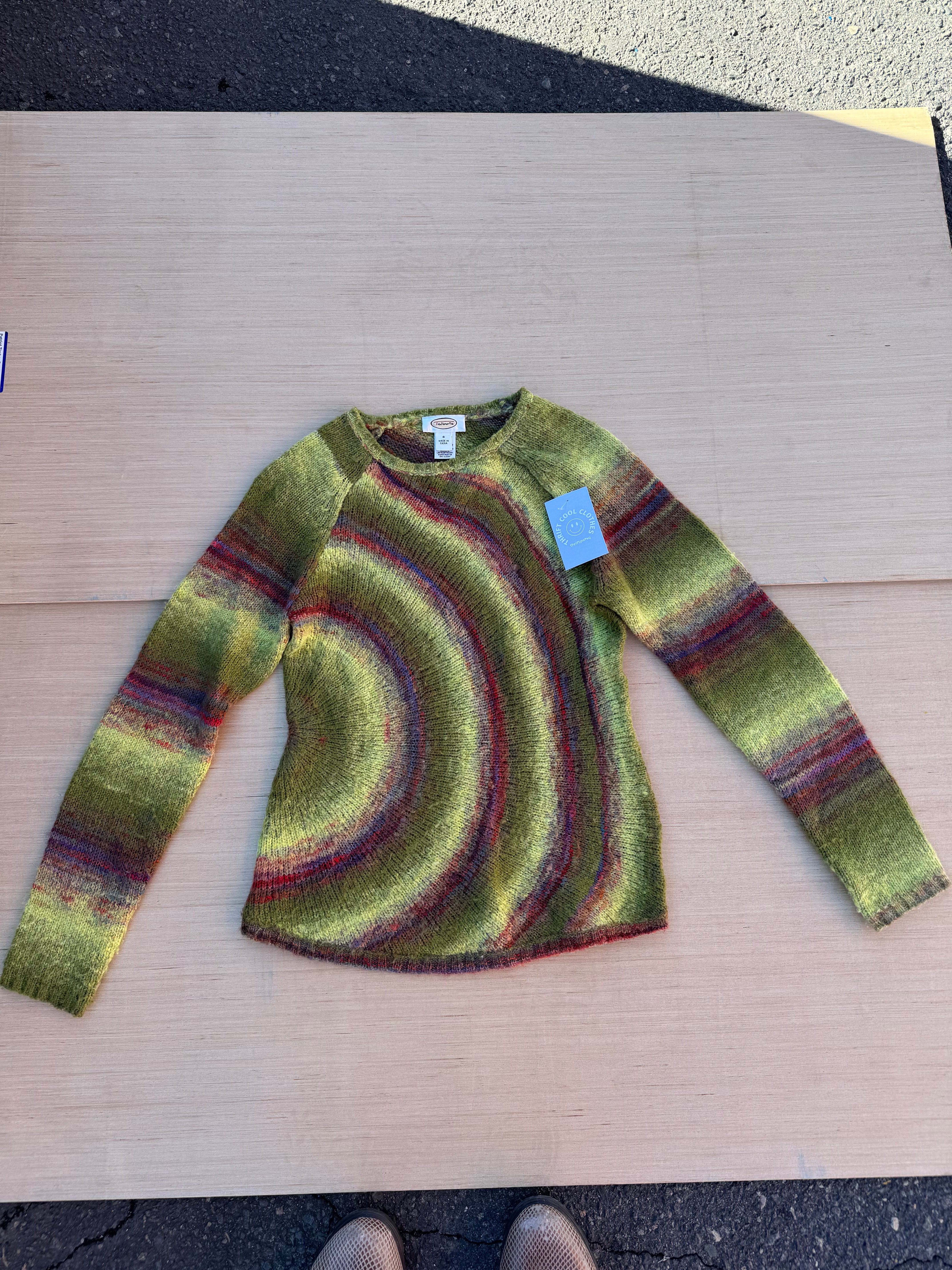 multi talbots swirl sweater, s