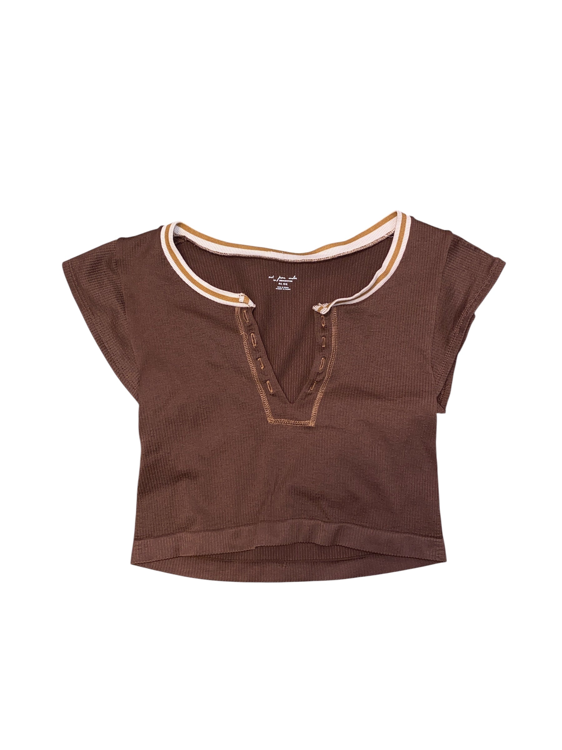 Brown out from under Ribbed Henley ss, M/l