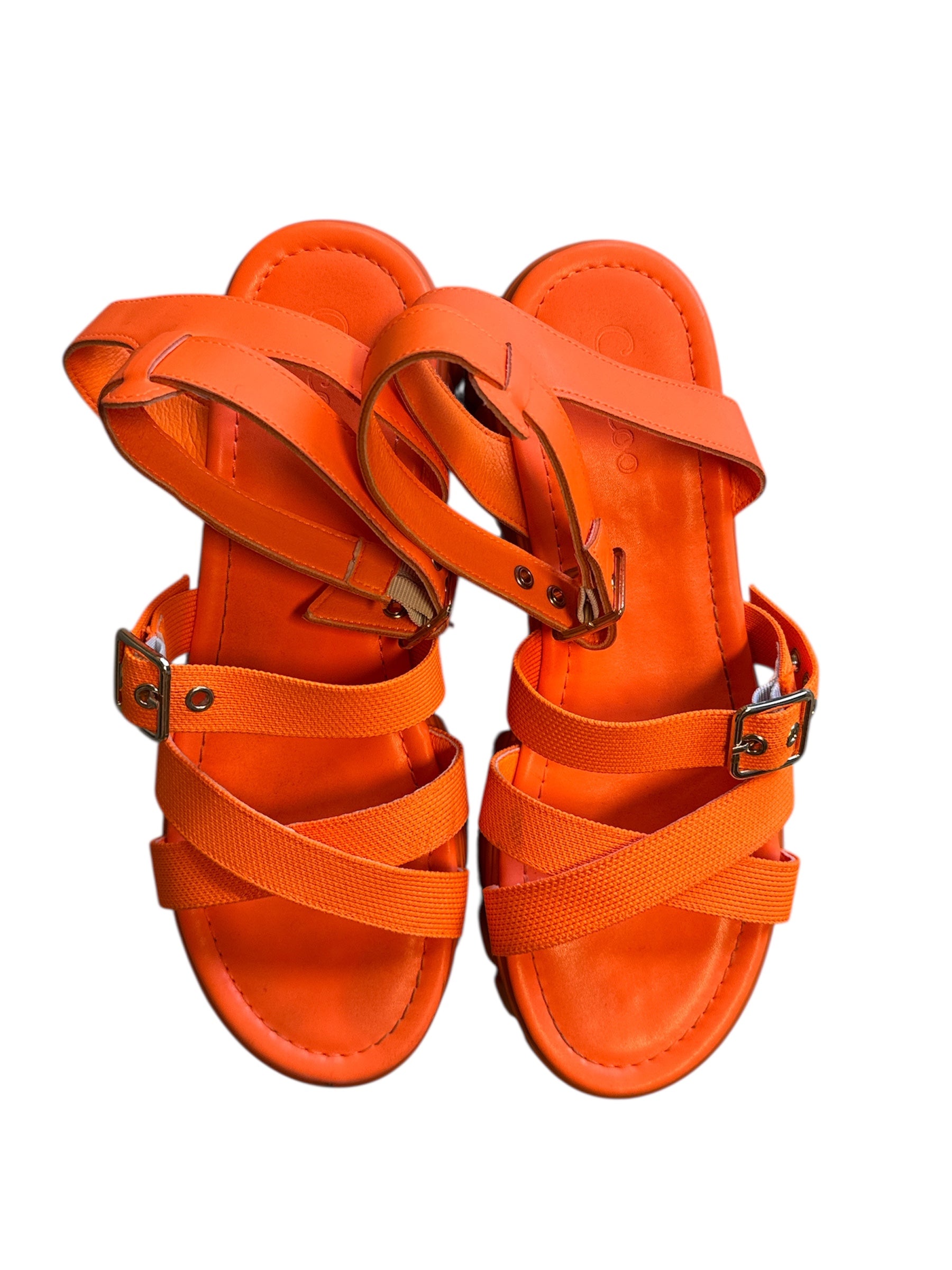 orange cuccoo sandals, 40