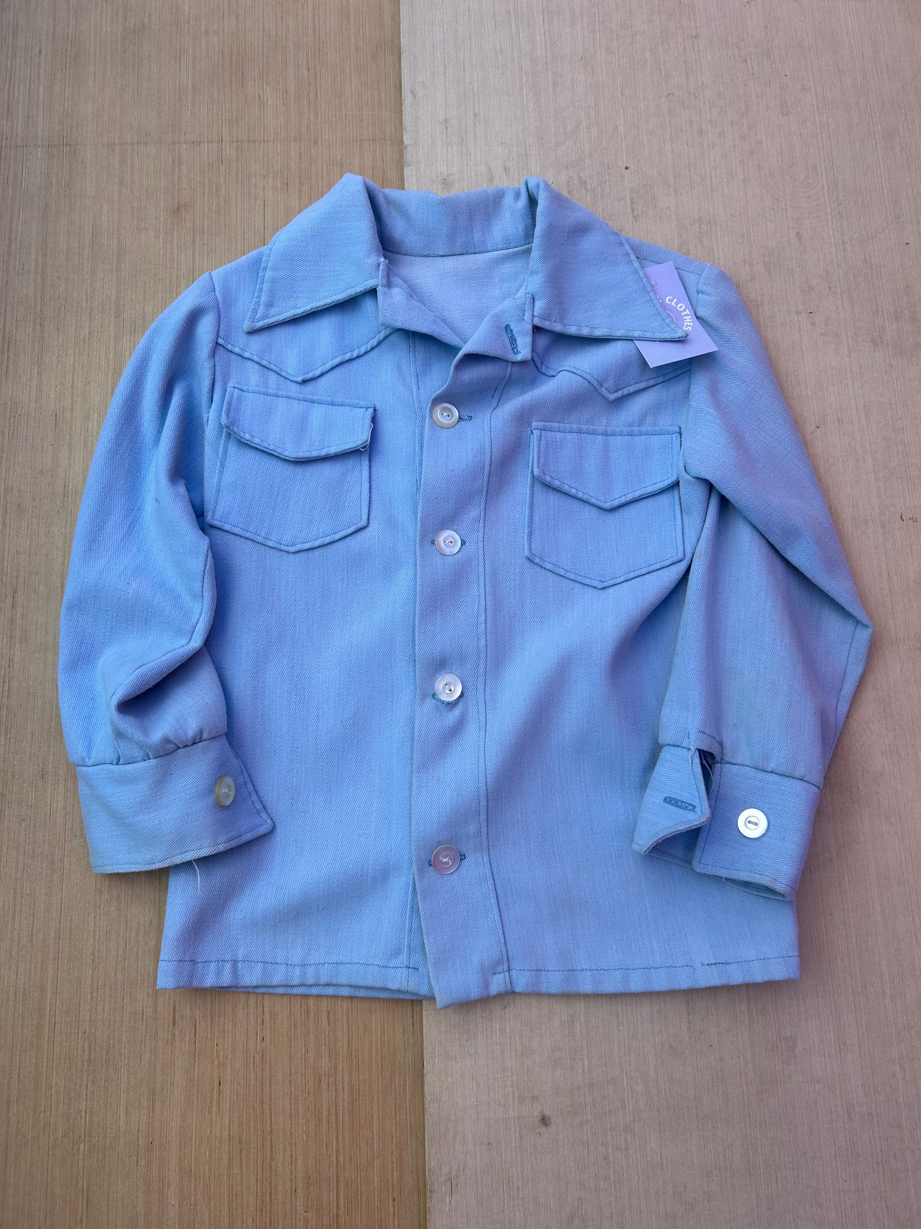 blue embriodered cactus jacket, xs