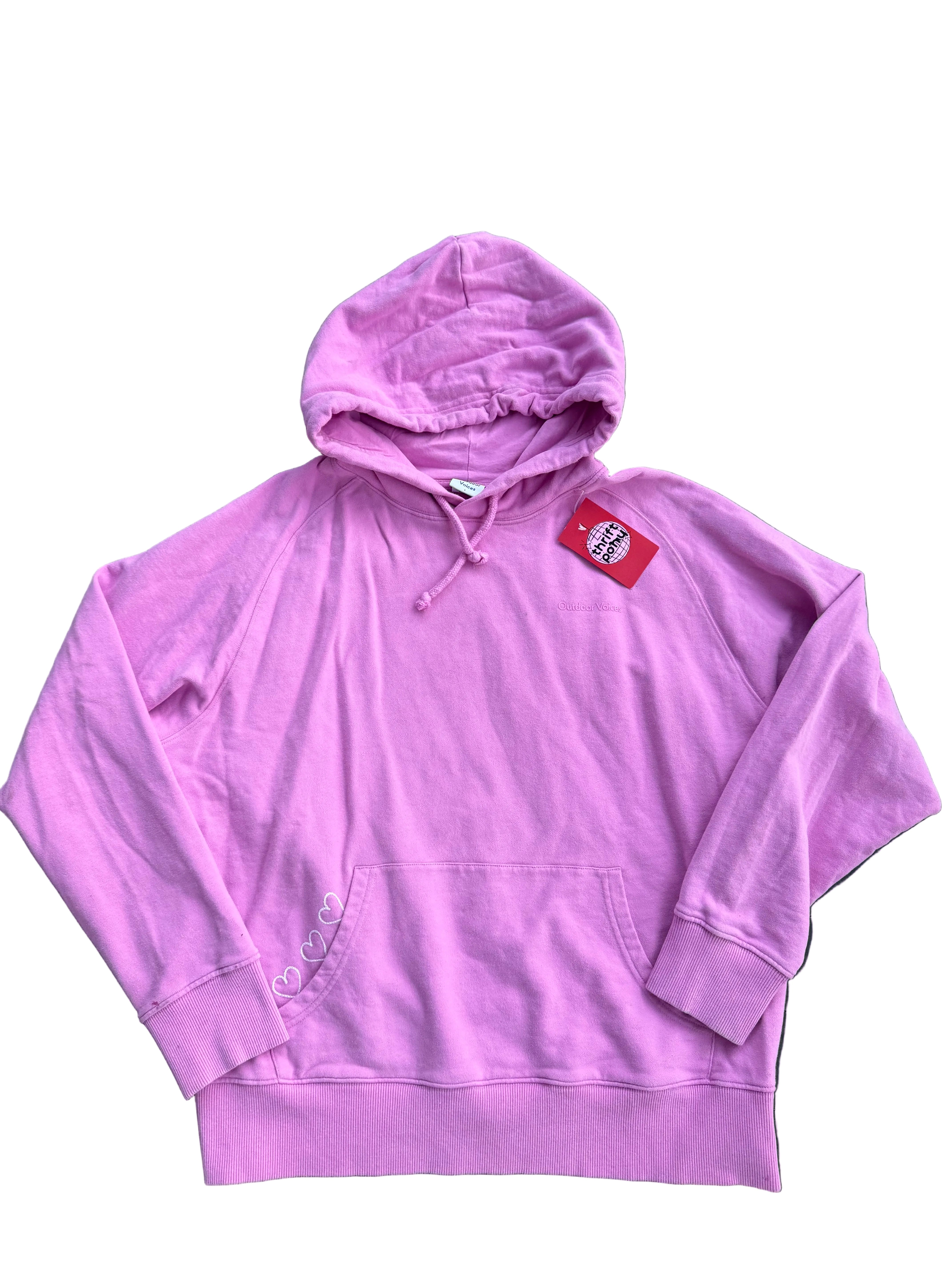 pink outdoor voices hoodie, m