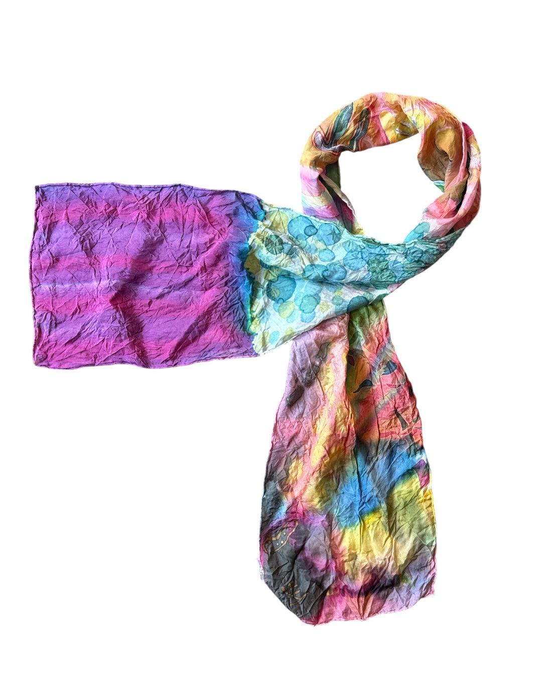 multi patterned silk scarf