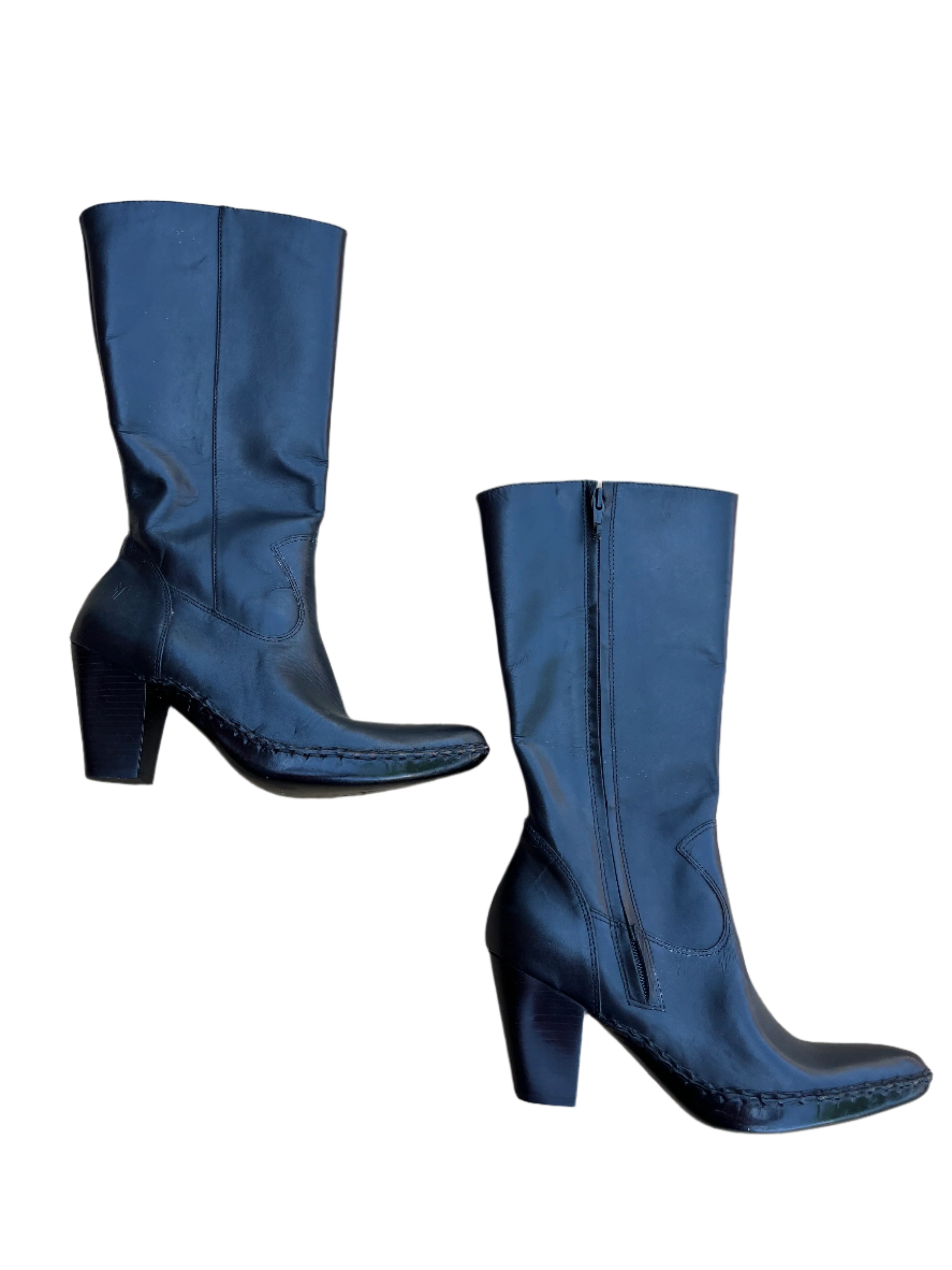 black Frye boots, 6