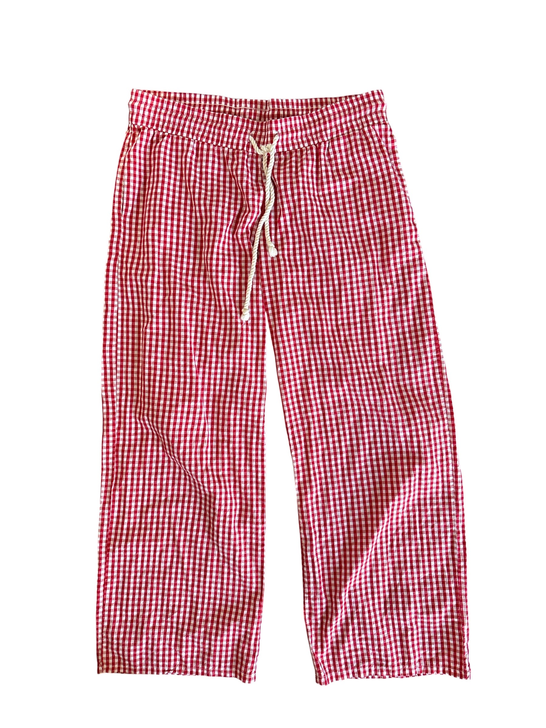 Red white edikted Gingham drawstring pants, L