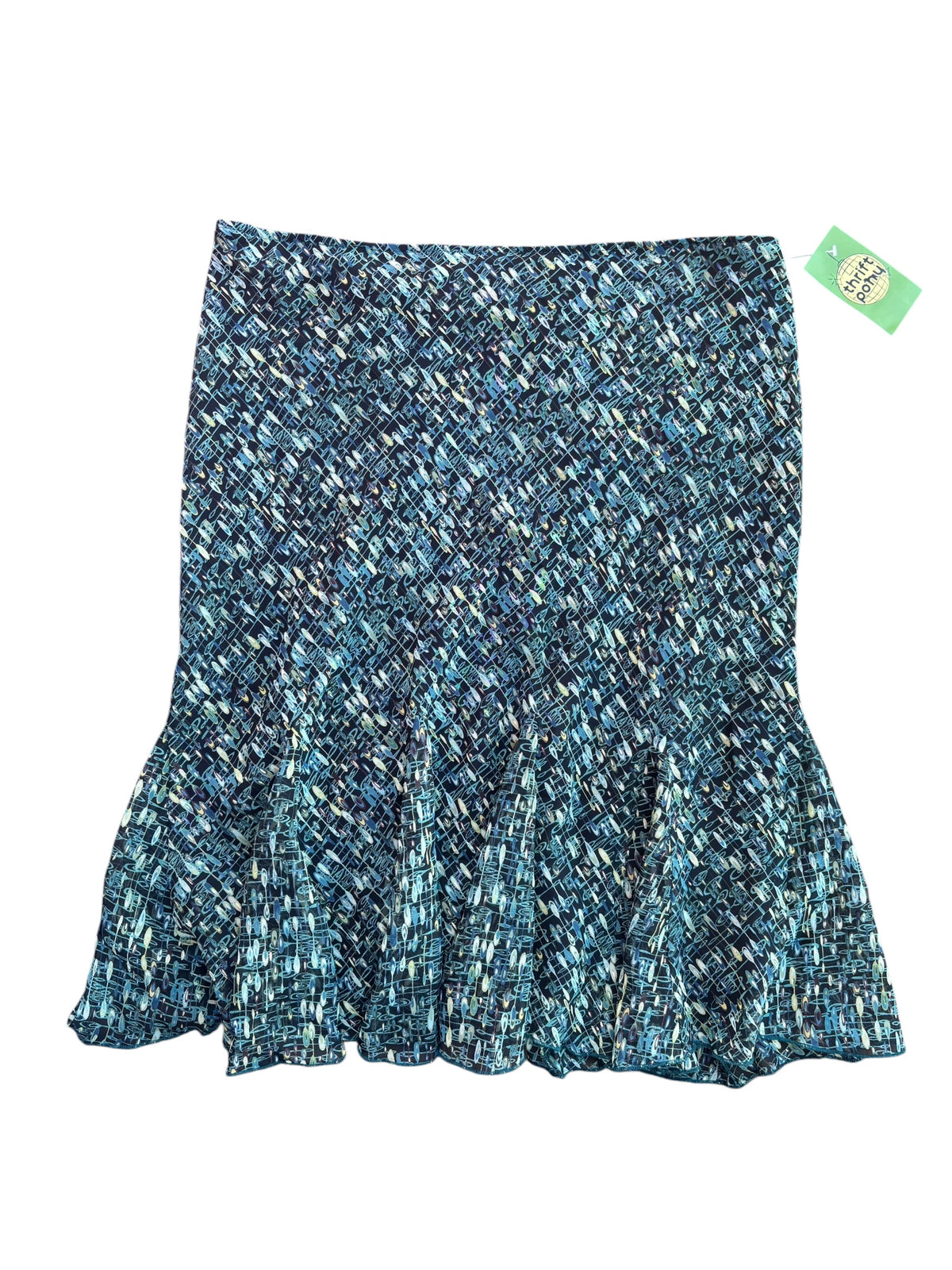 teal black drops print skirt, 8