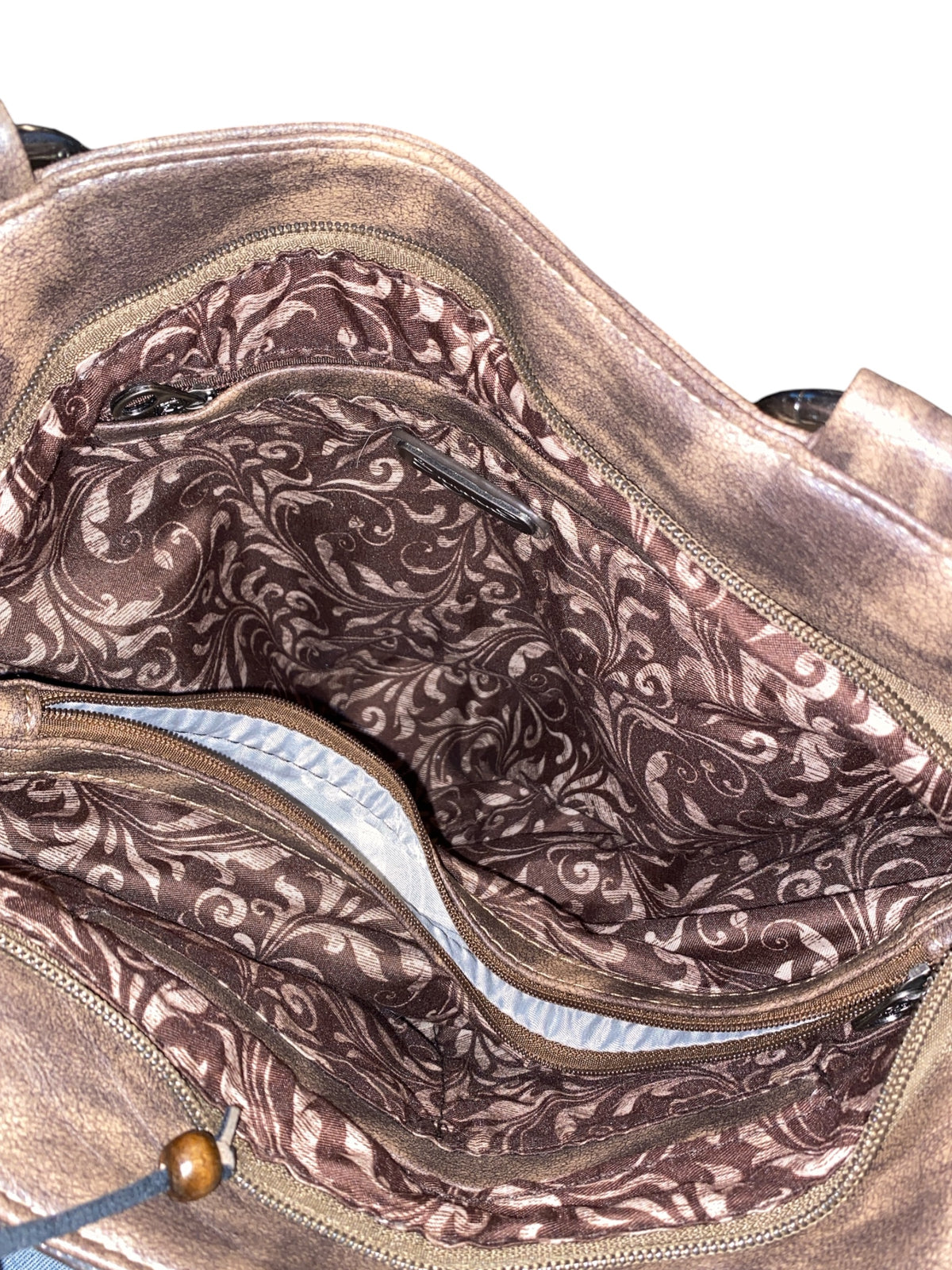 Brown Shyanne Feather arrow charm handbag