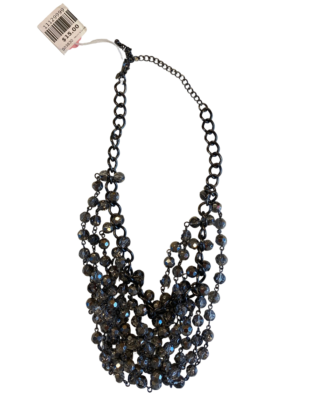 Silver Carolina patch Layered beaded necklace