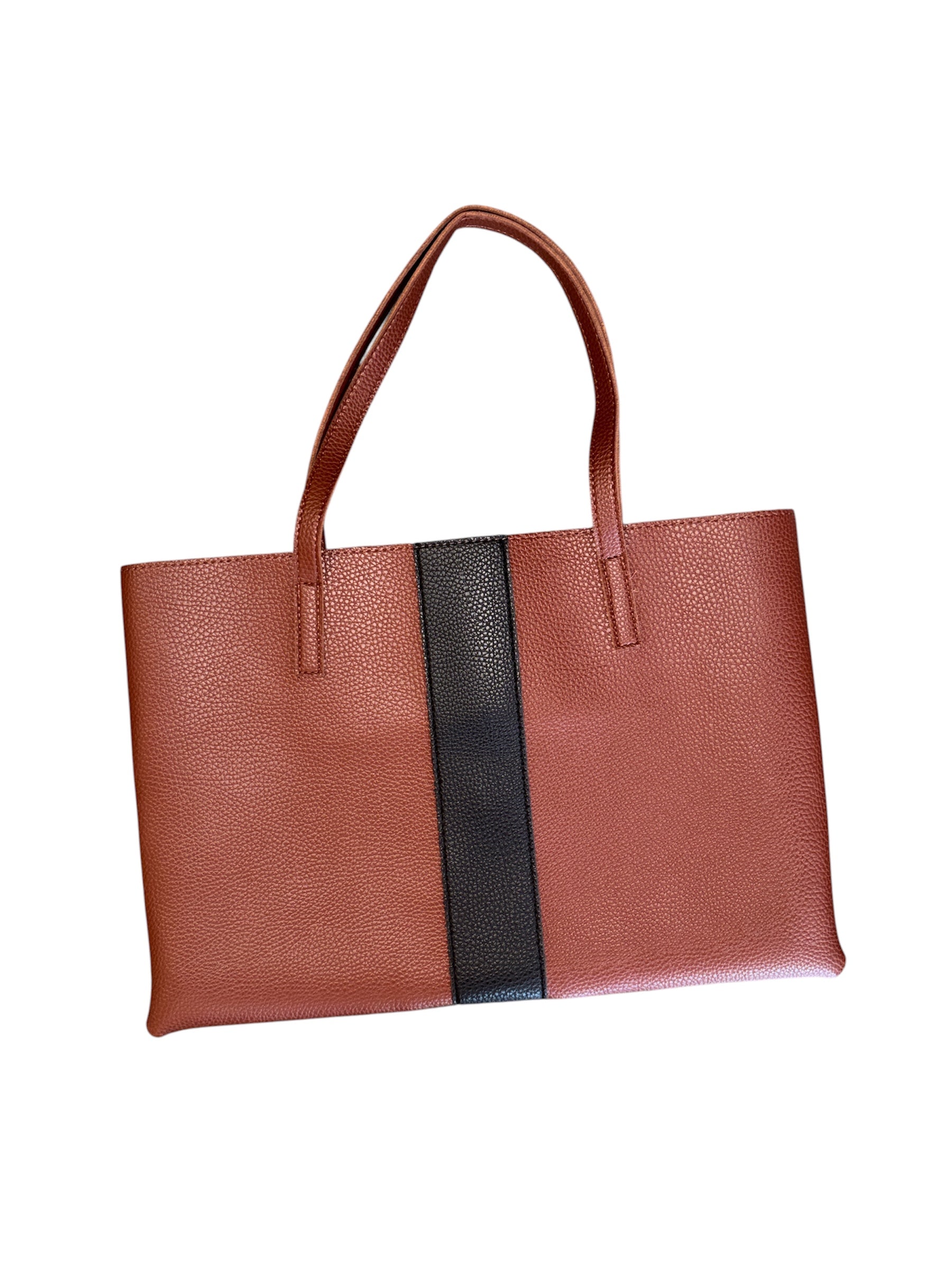 Brown Black Vince Camuto leather stripe tot