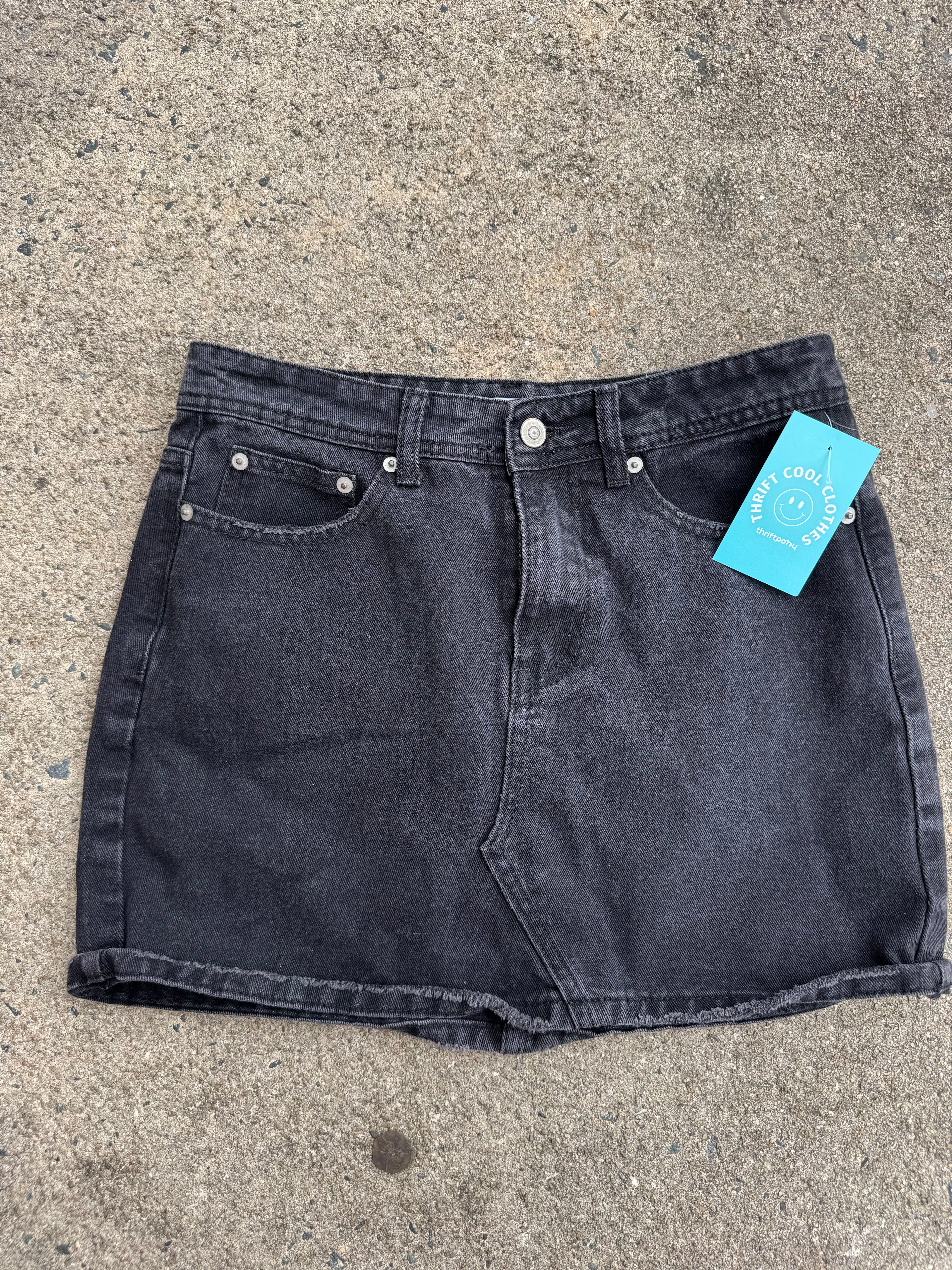 black denimwear heart butt mini skirt, M