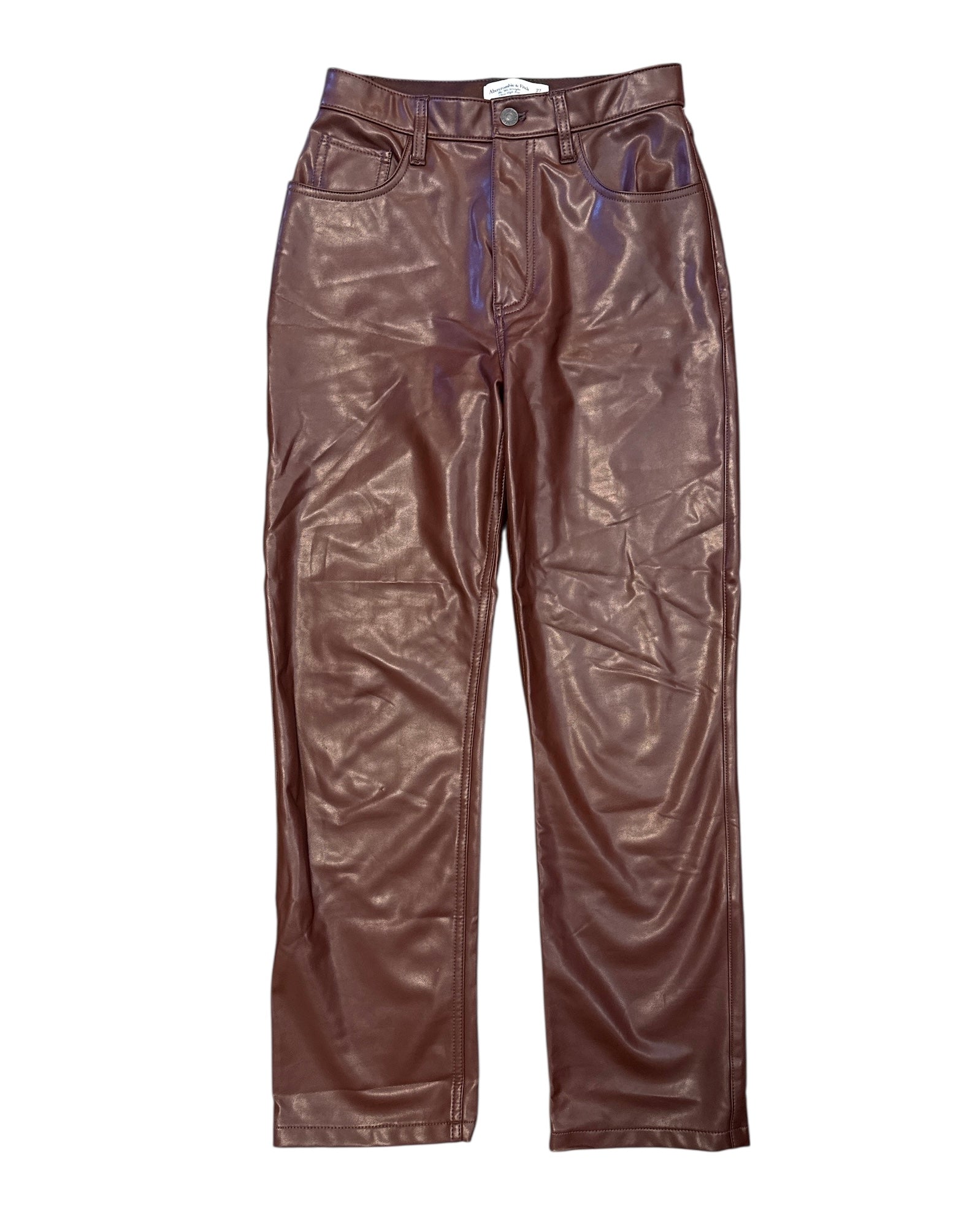 brown abercormbie pleather pants, 27