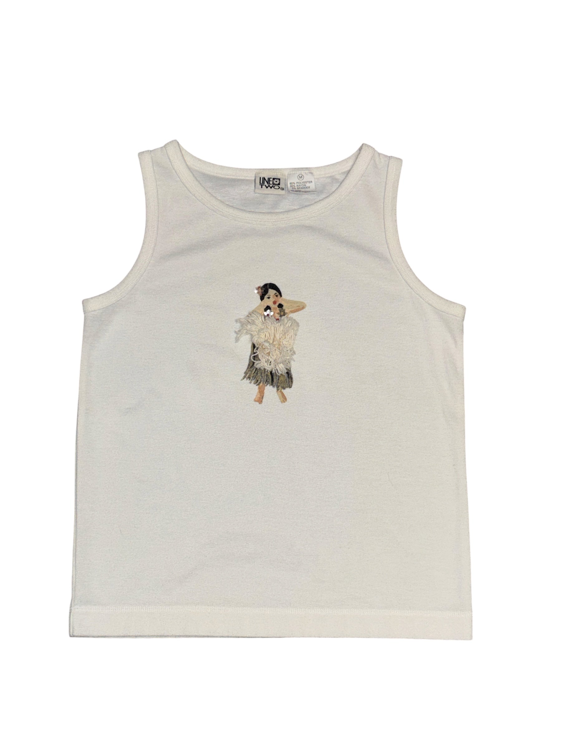 white line two dancing girl, m