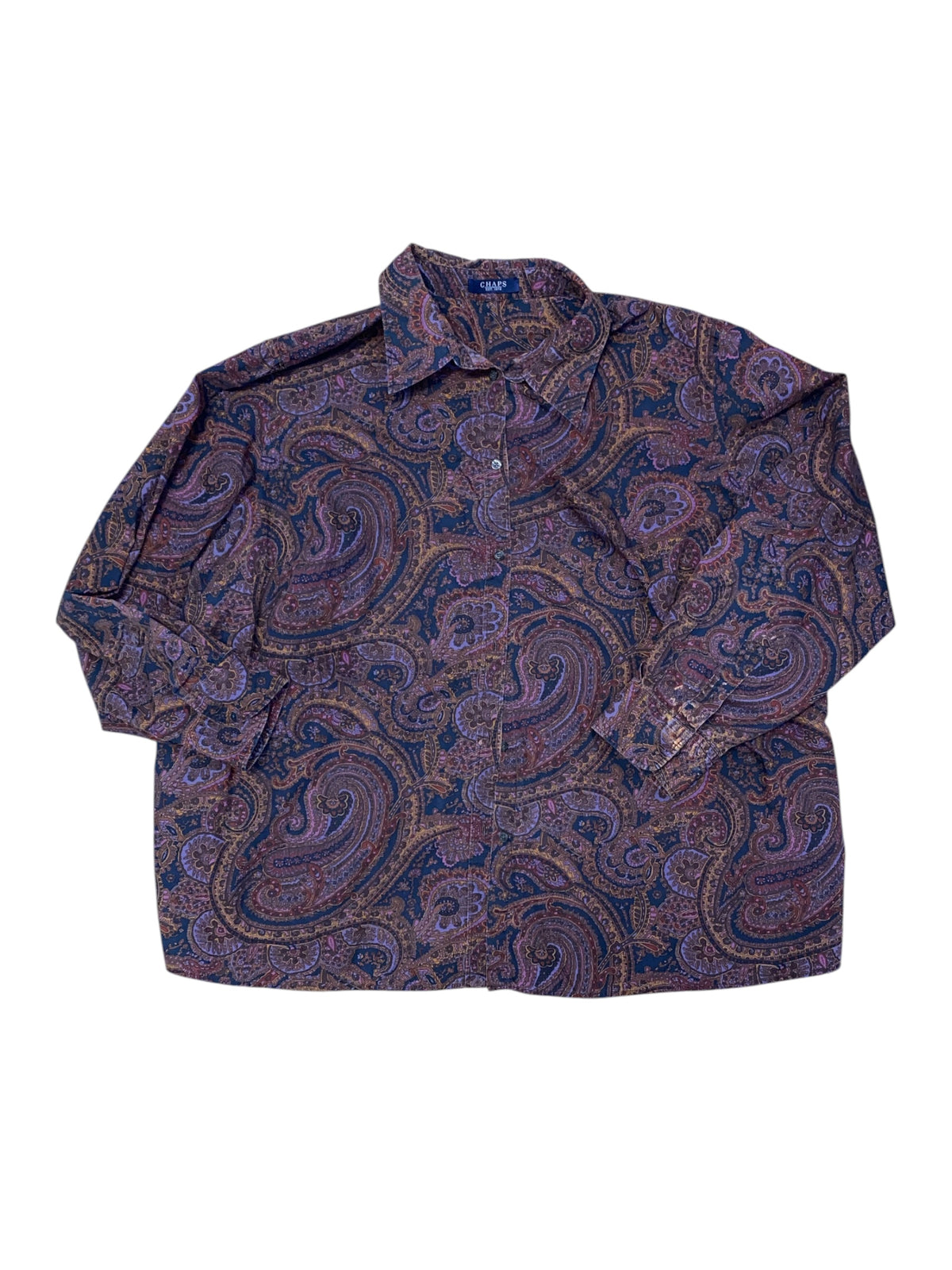 navy maroon chaps paisley ls button down