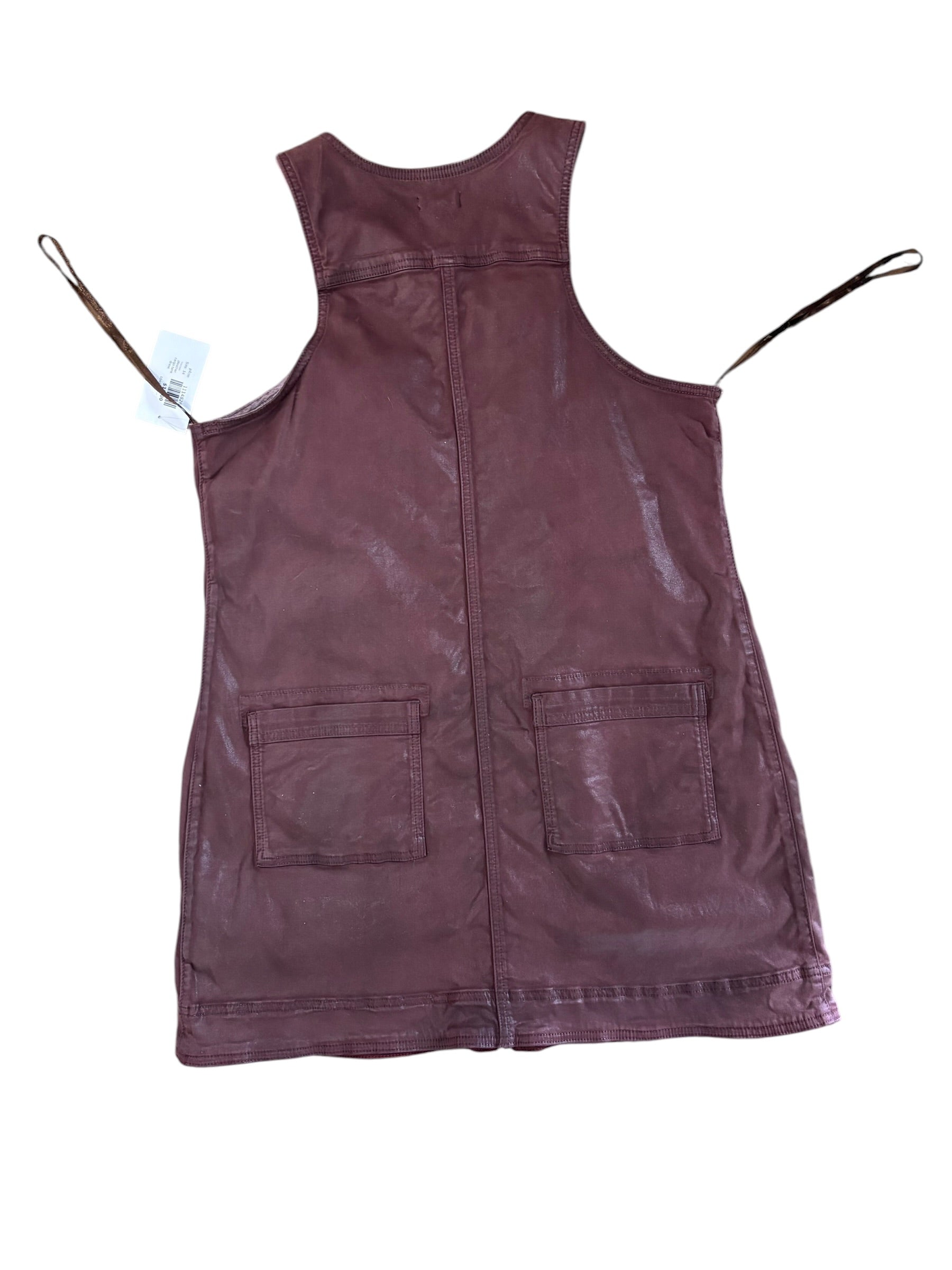 maroon pilcro pleather cargo tank dress, 14