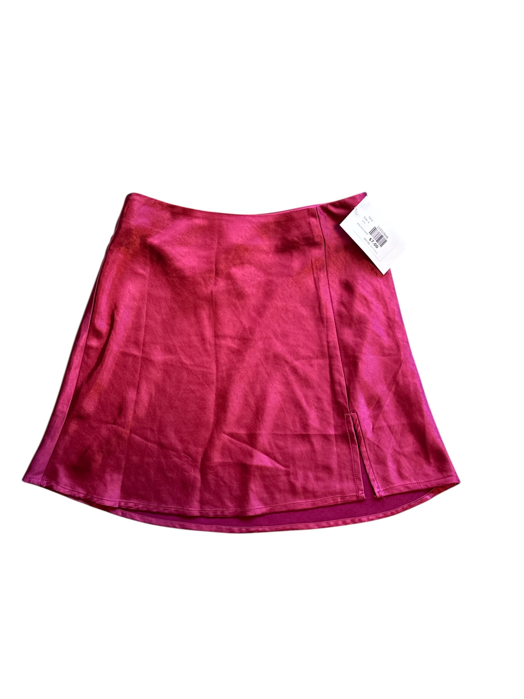 pink lulus satin mini skirt, s