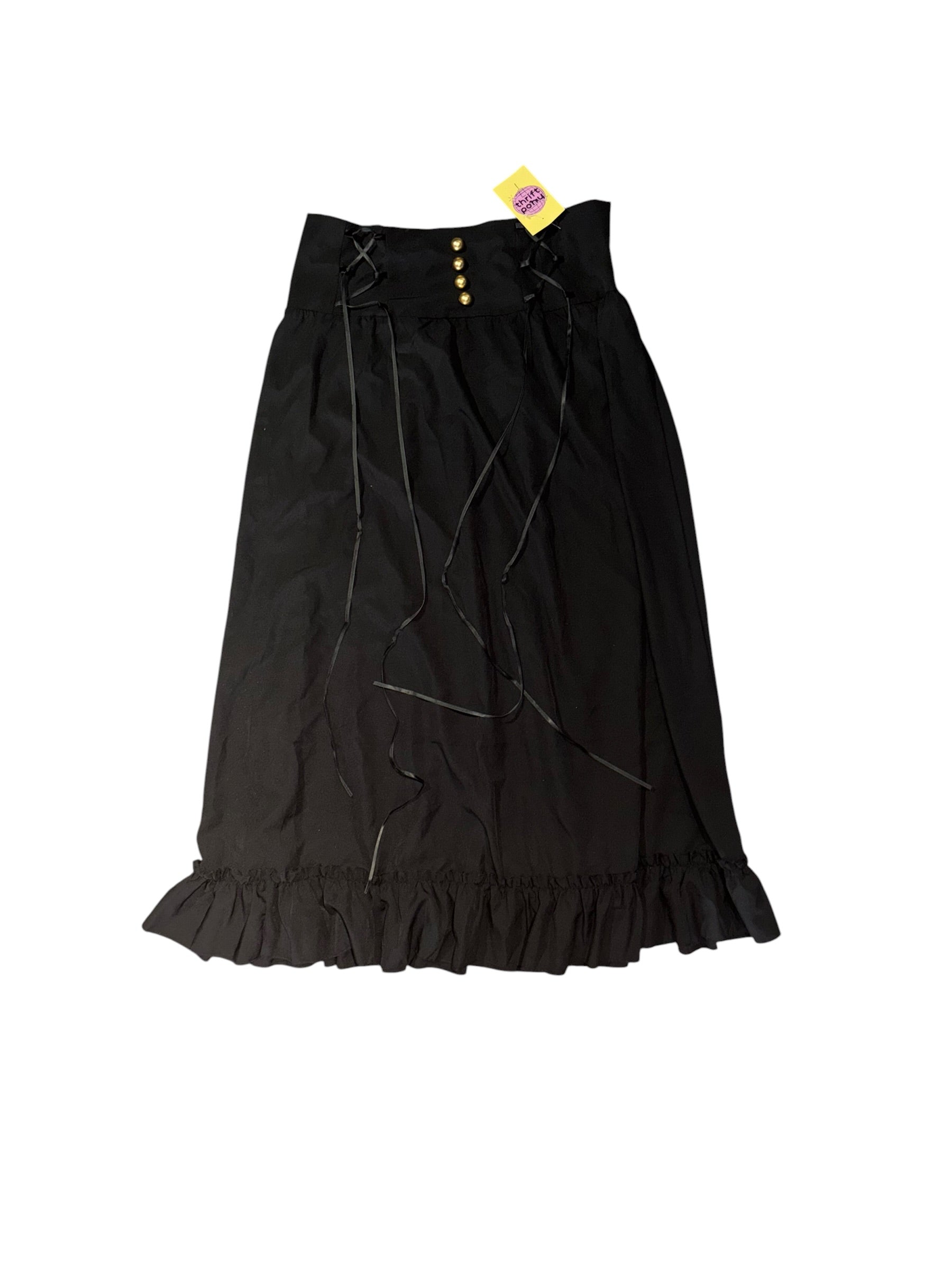 black gold lace up maxi skirt, xxl