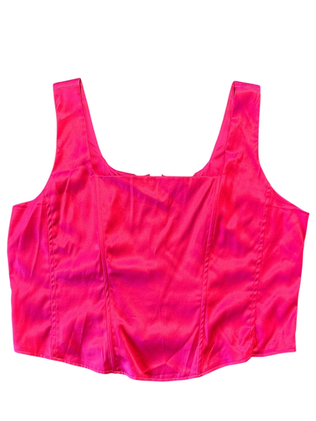 pink torrid satin boned tank top, 1x