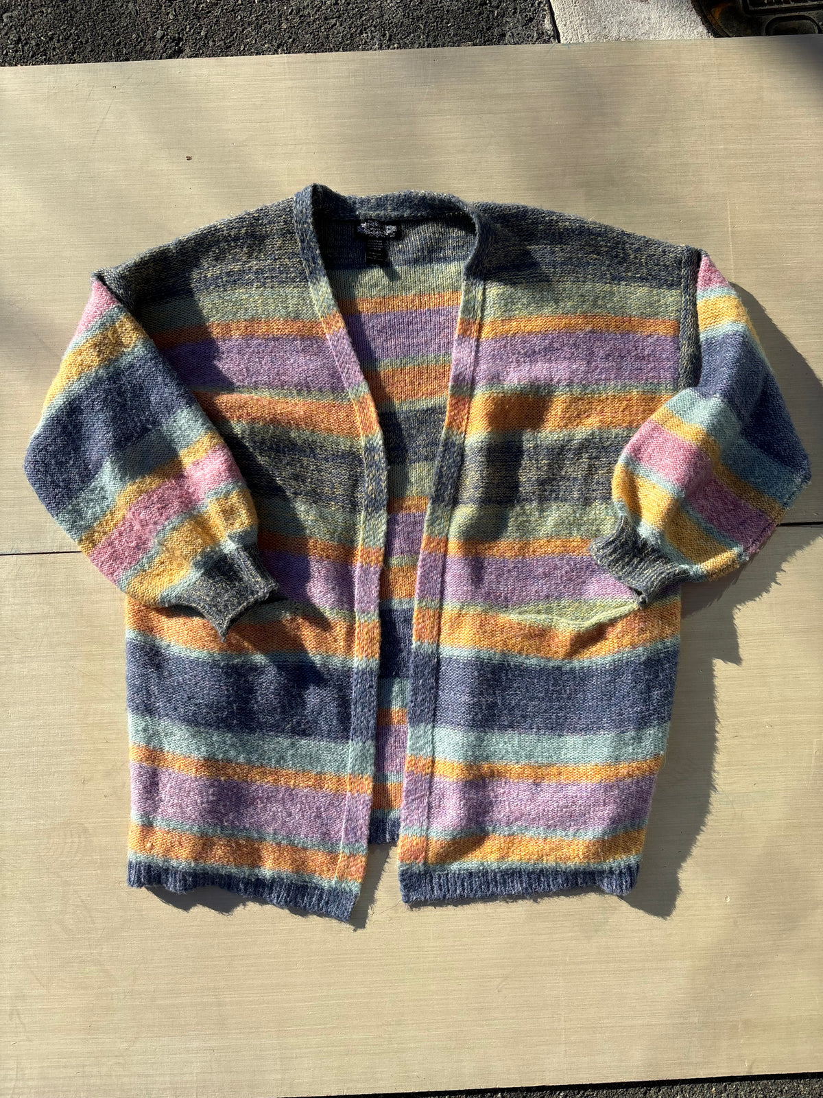 blue green Oliver.o 50% mohair cardigan sweater, M