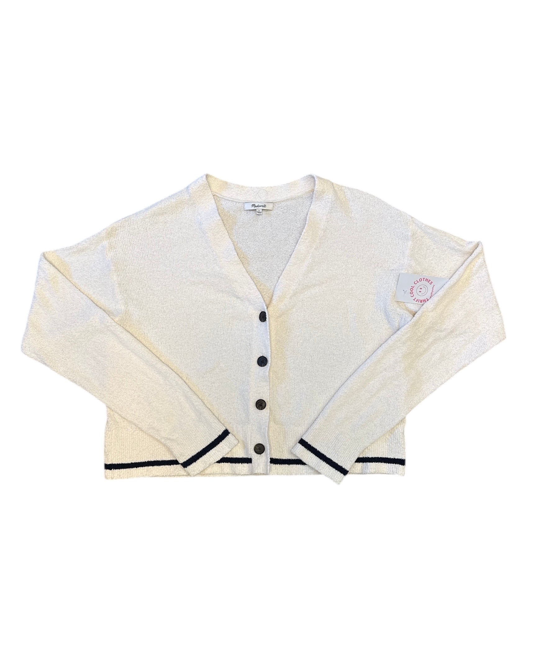 Cream black Madewell Terrycloth cardigan, L