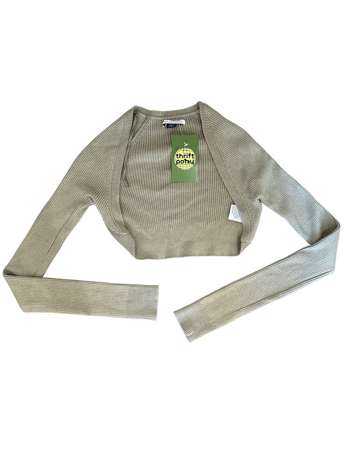 green american eagle ribbed bolero, s