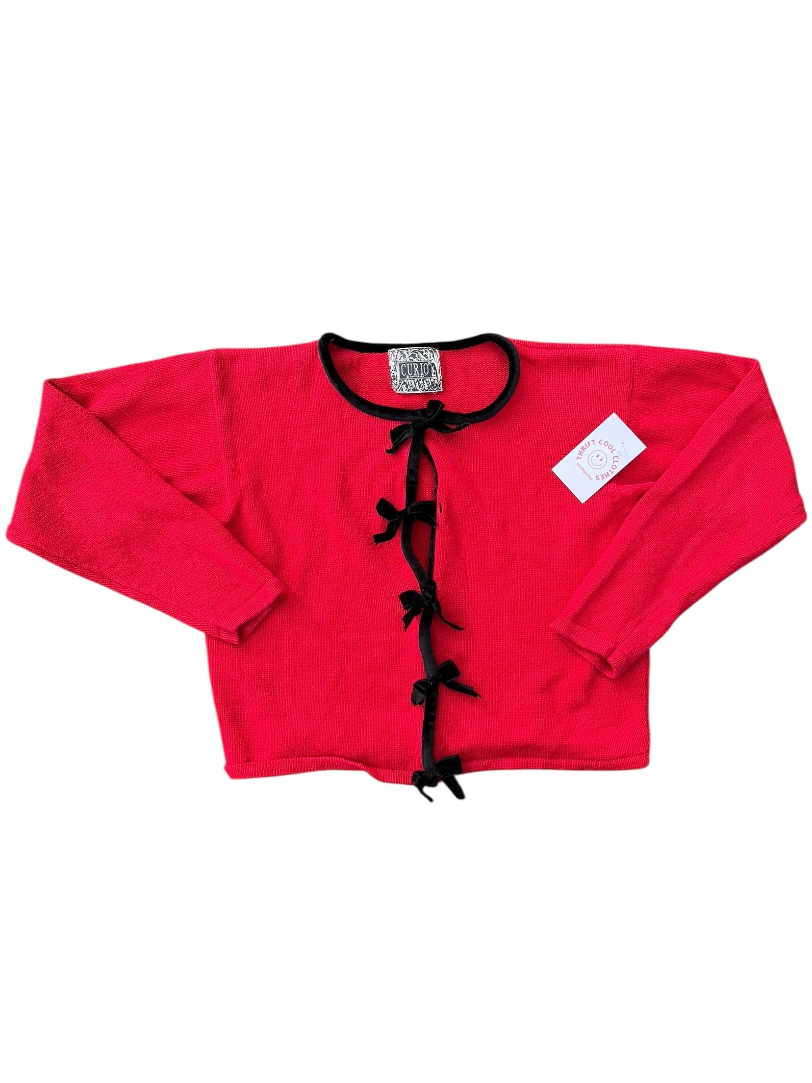 red black curio bow cardigan (super sweet) s/m