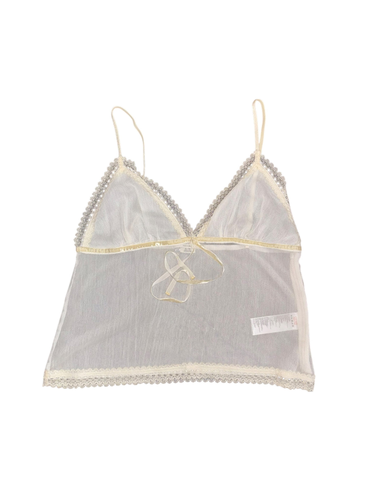 white kimchi blue sheer tank w velvet tie, xl