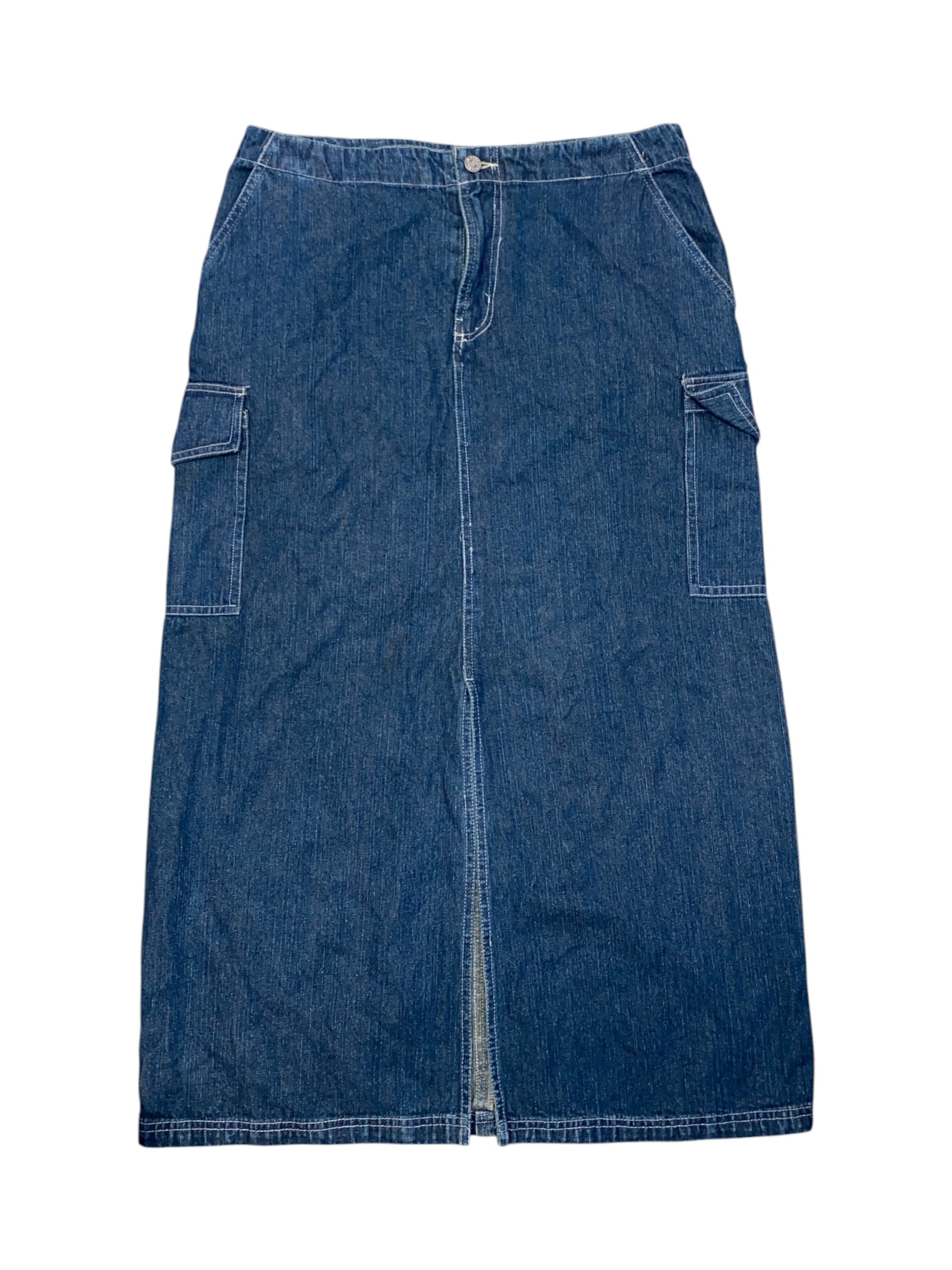Blue Bill blass Cargo denim maxi skirt, 10
