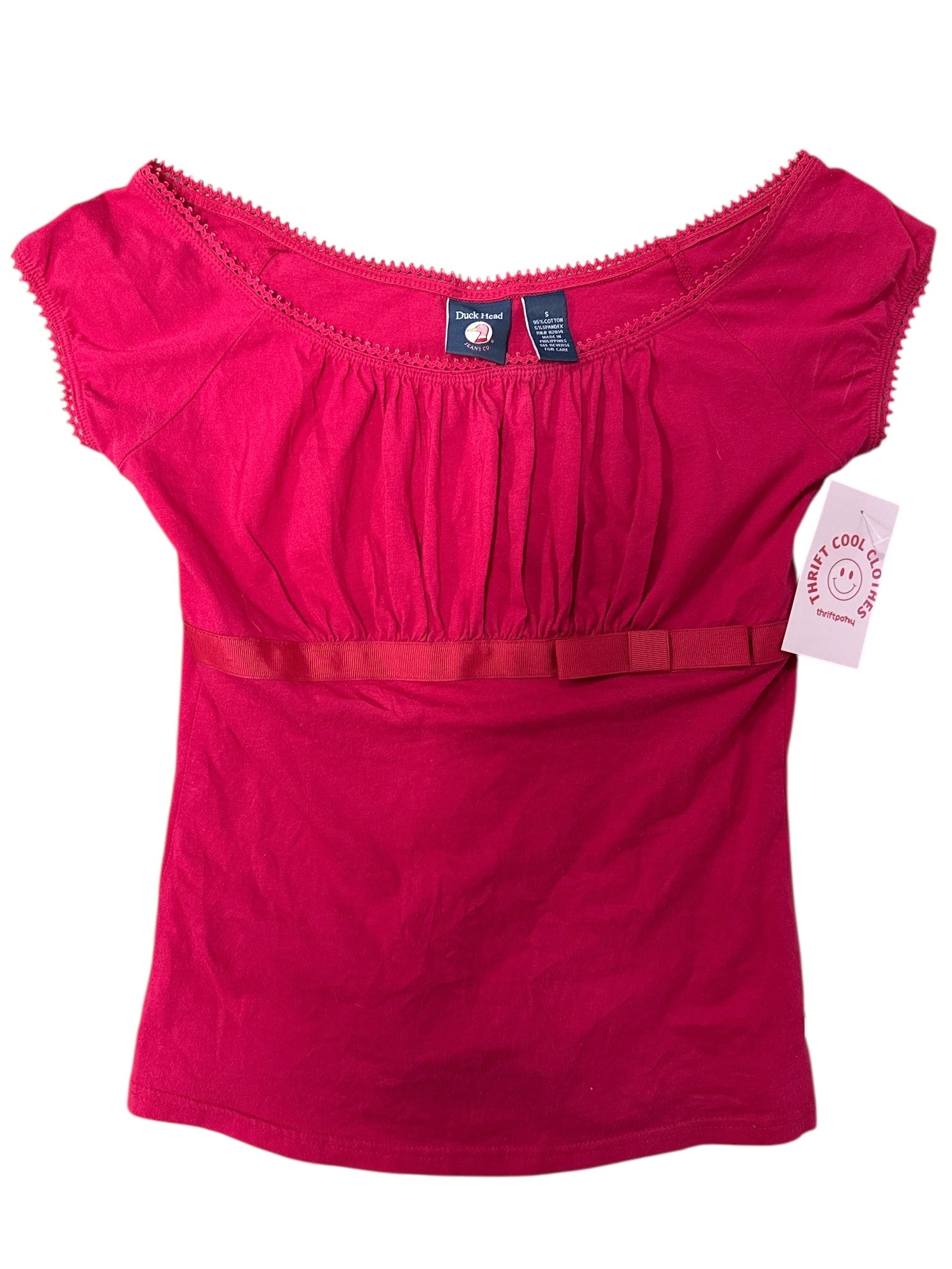 pink duck head babydoll top, s