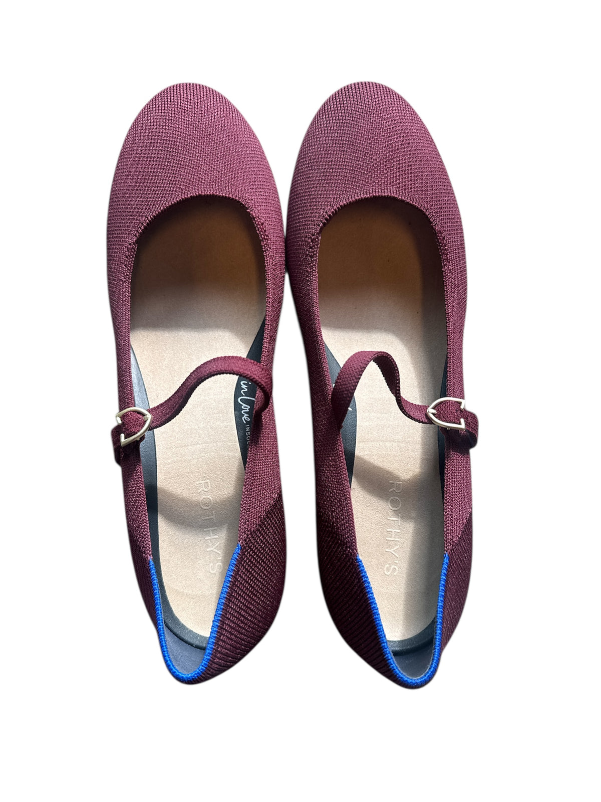 maroon rothys knit kitten heels, 10.5