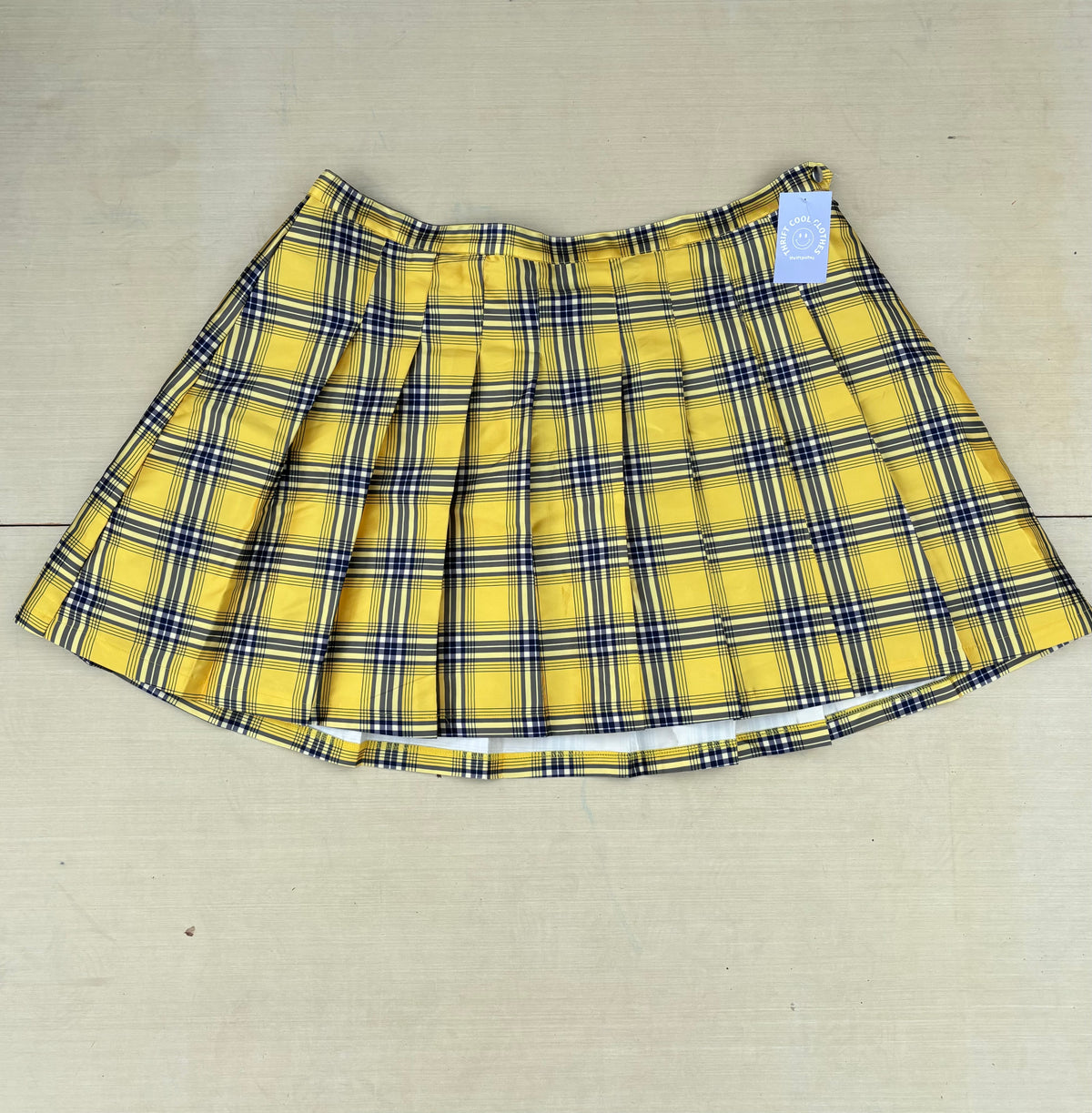 yellow sugar thrillz plaid mini skirt, 3x