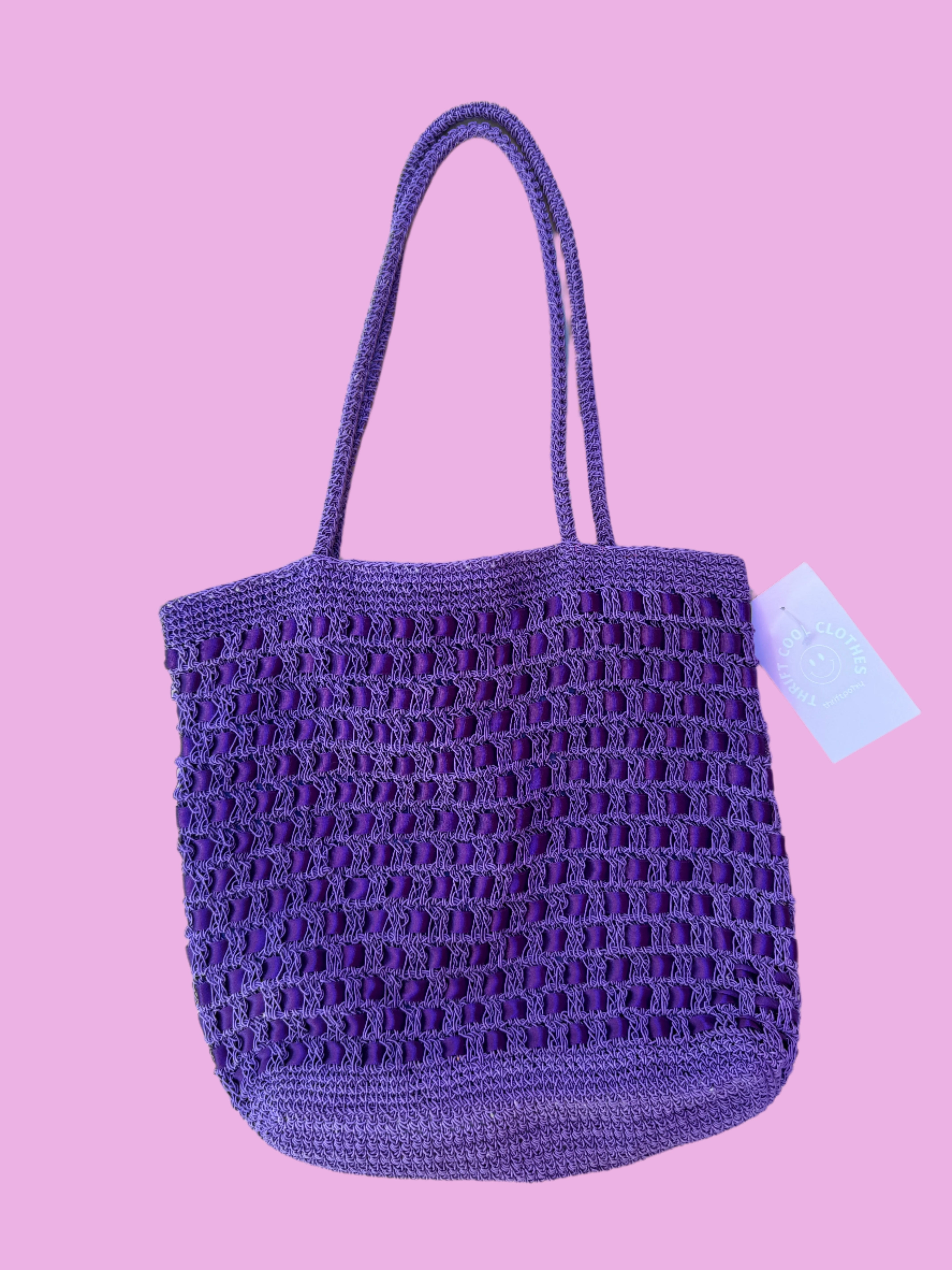 purple knit purse