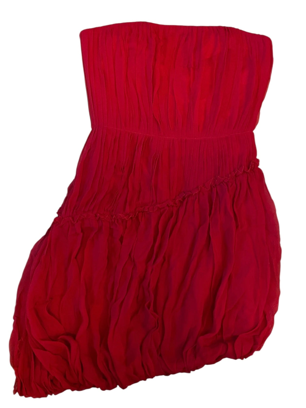 red vera wang lavender label crepe asymmetrical bubble dress, 4