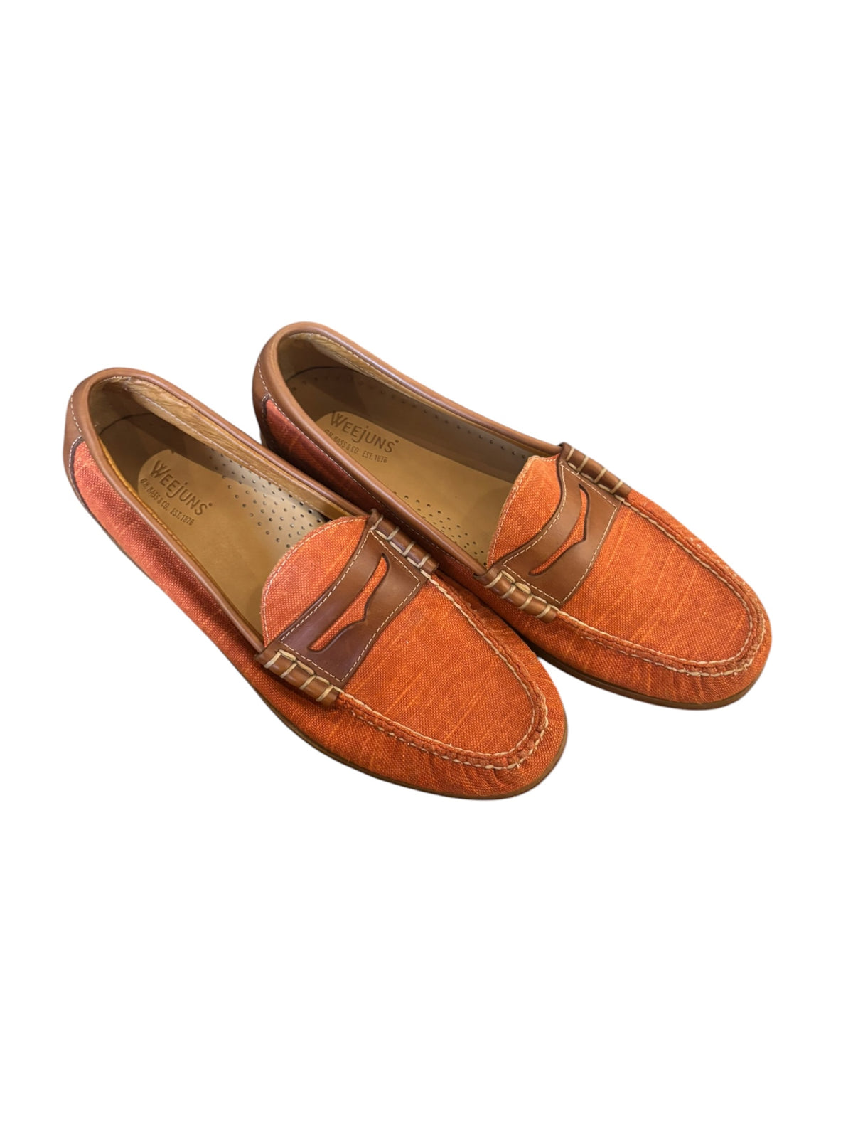 orange weejuns slip on loafers, 9M