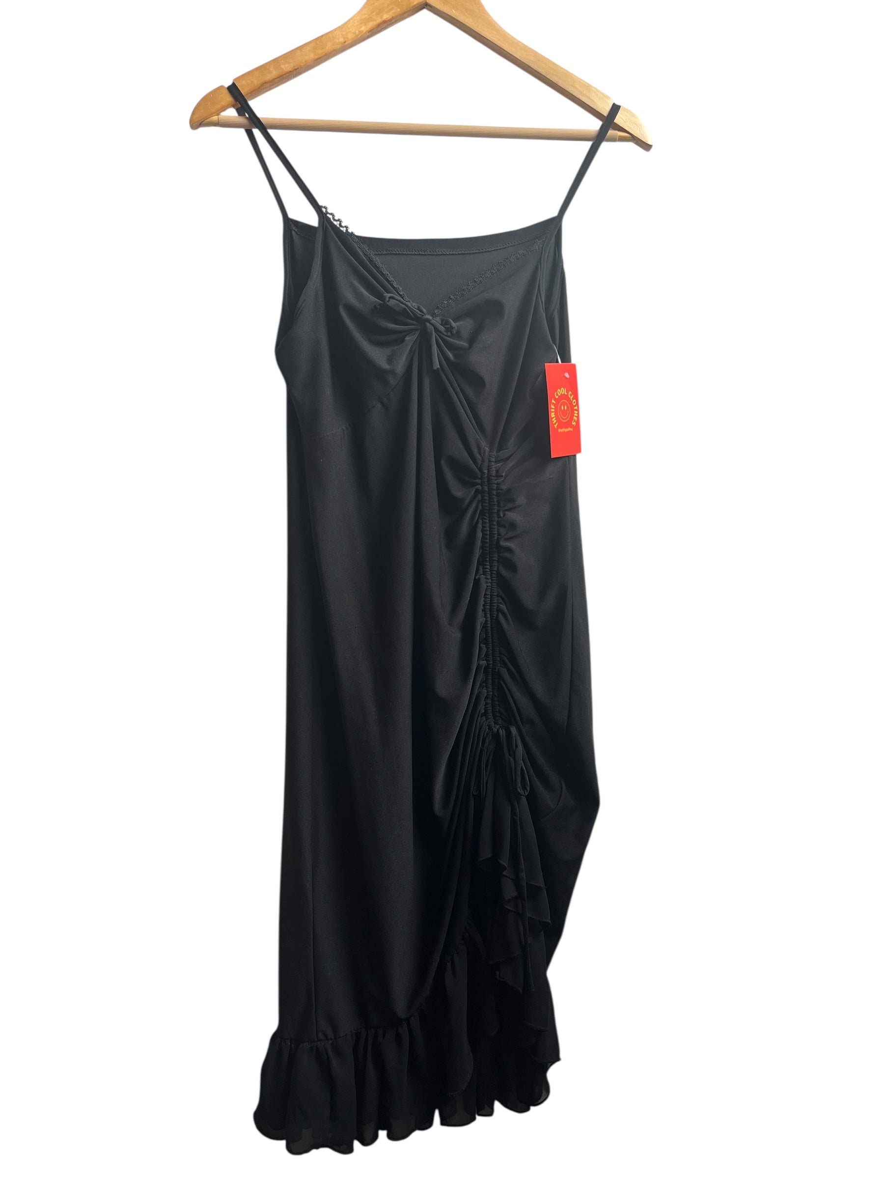 Black Asymmetrical ruffle dress, S/m