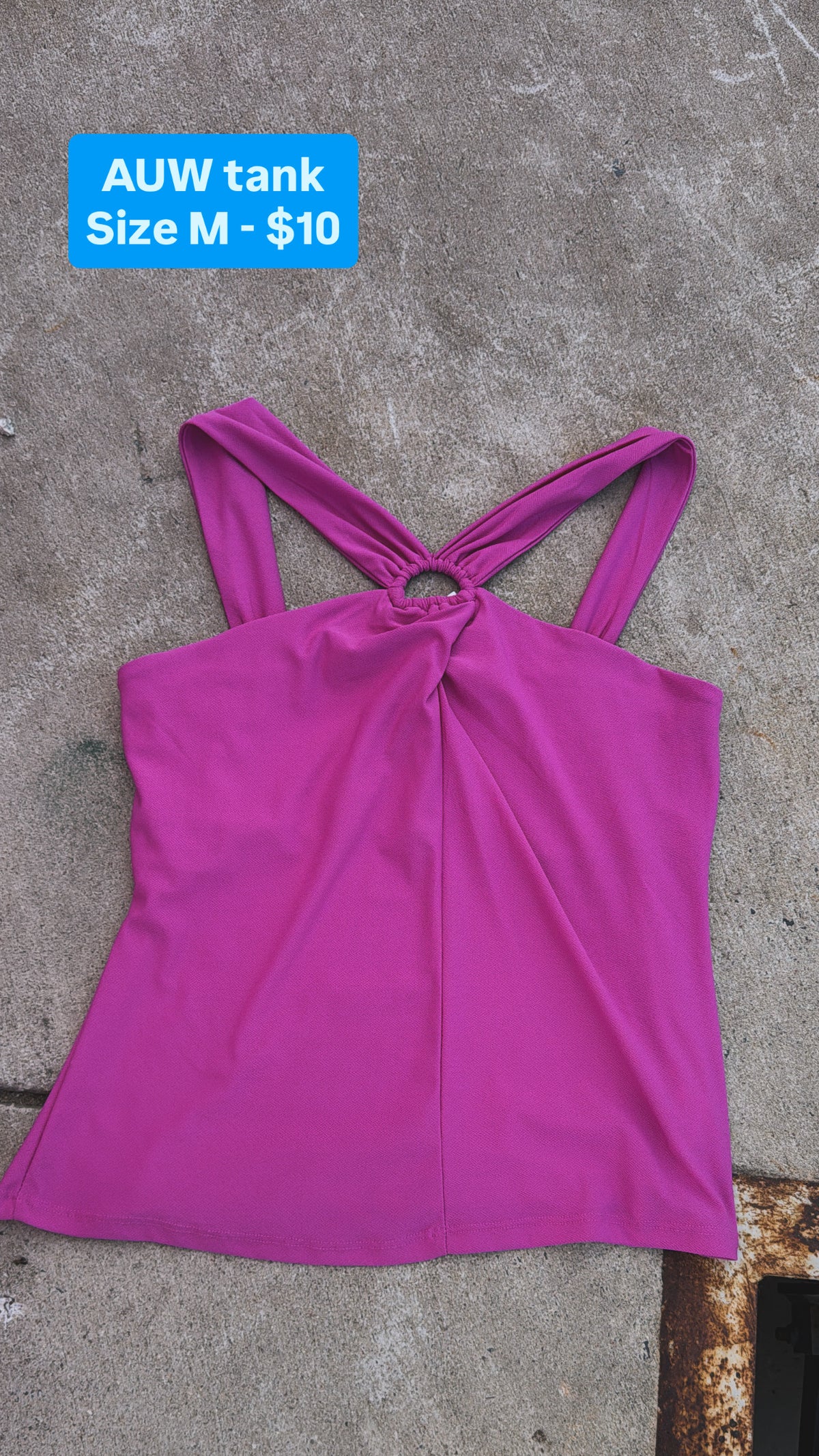 magenta auw ring high neck tank, m