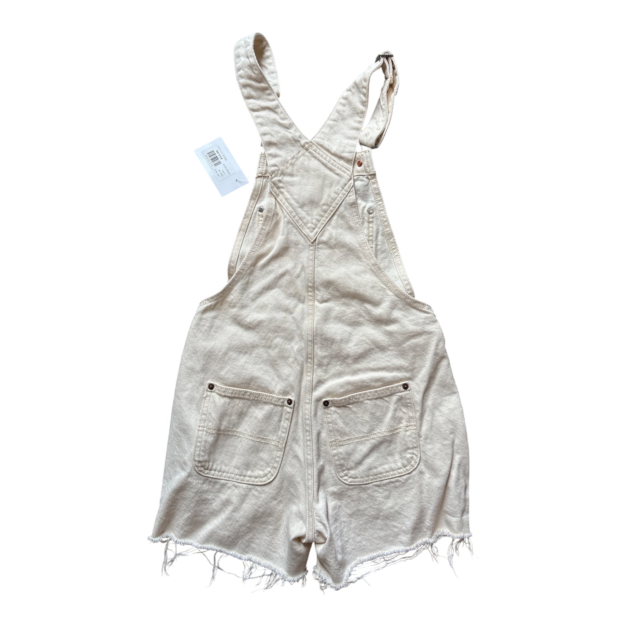 cream old navy overall shorts, xs