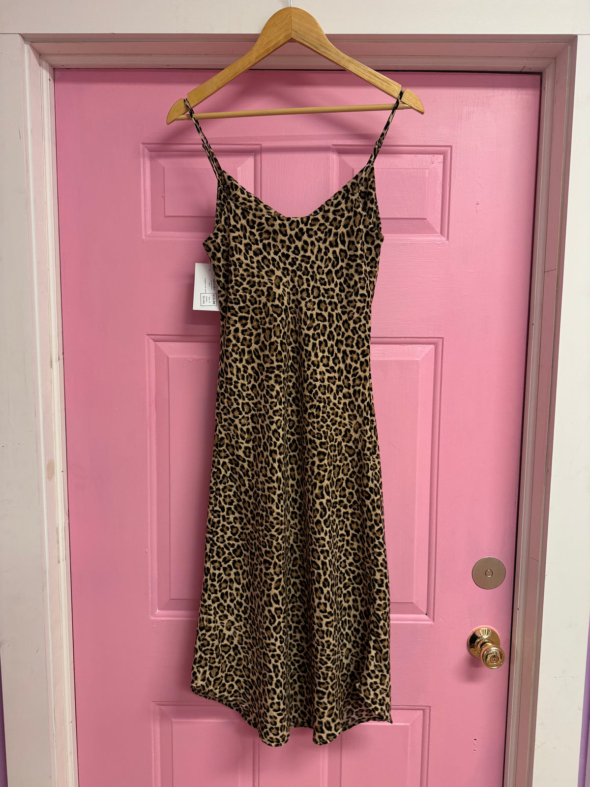 Brown The impeccable pig Cheetah midi dress, M