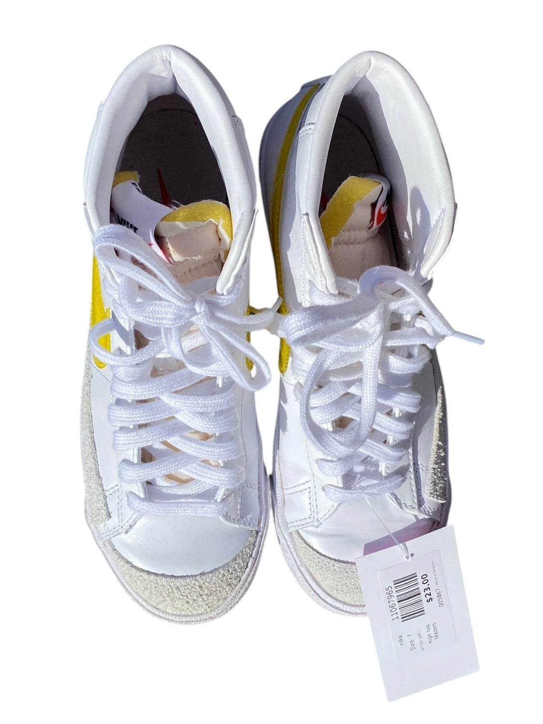white yellow nike high top blazers, 7