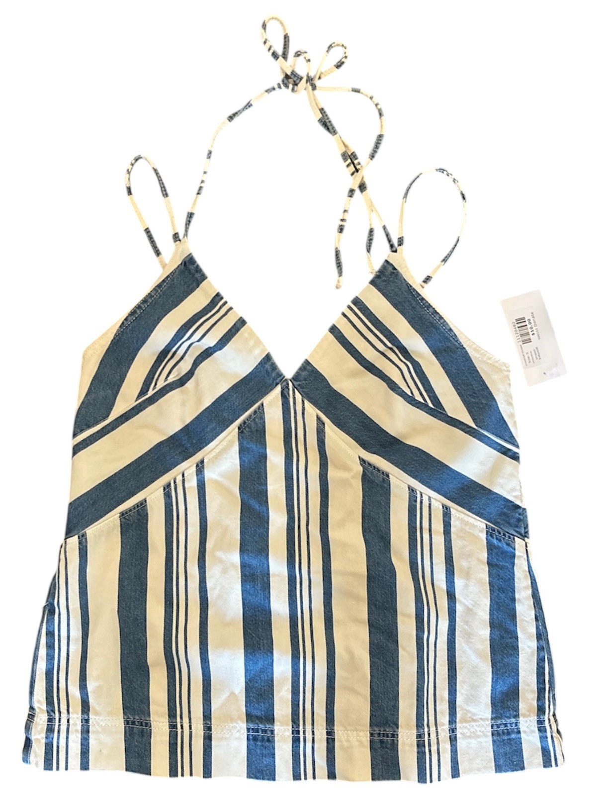 white/blue universal thread striped babydoll, S