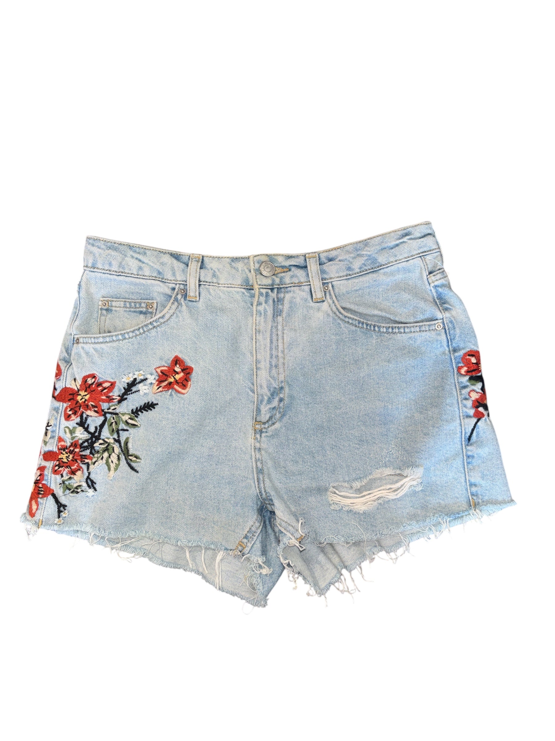 blue rust topshop jean applicate shorts, 10