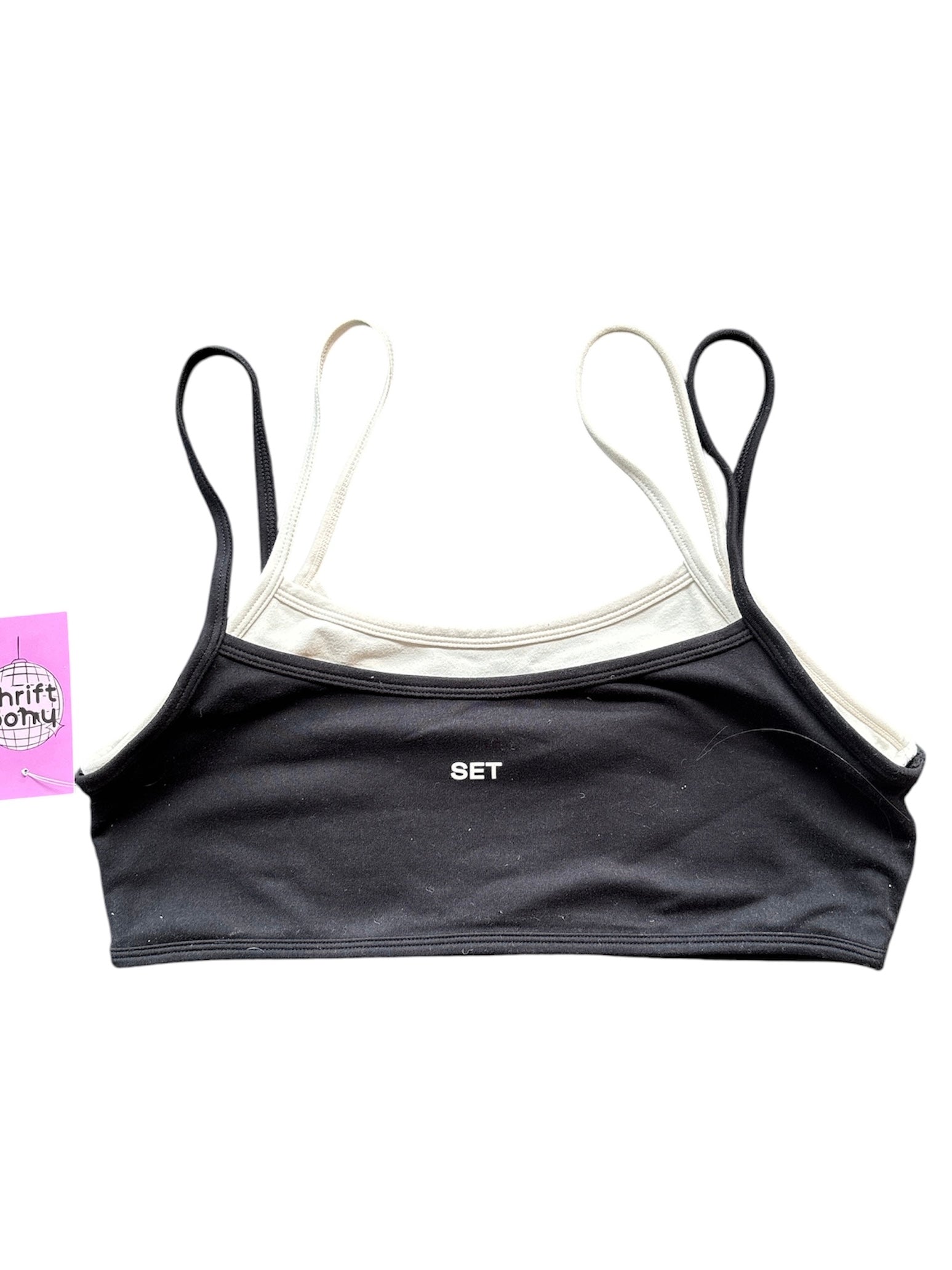 black white set layered tank, M