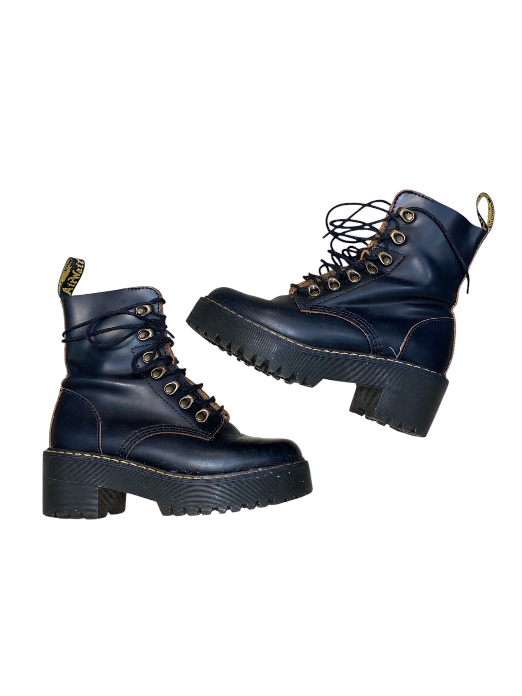black doc marten platform heeled boots, 6