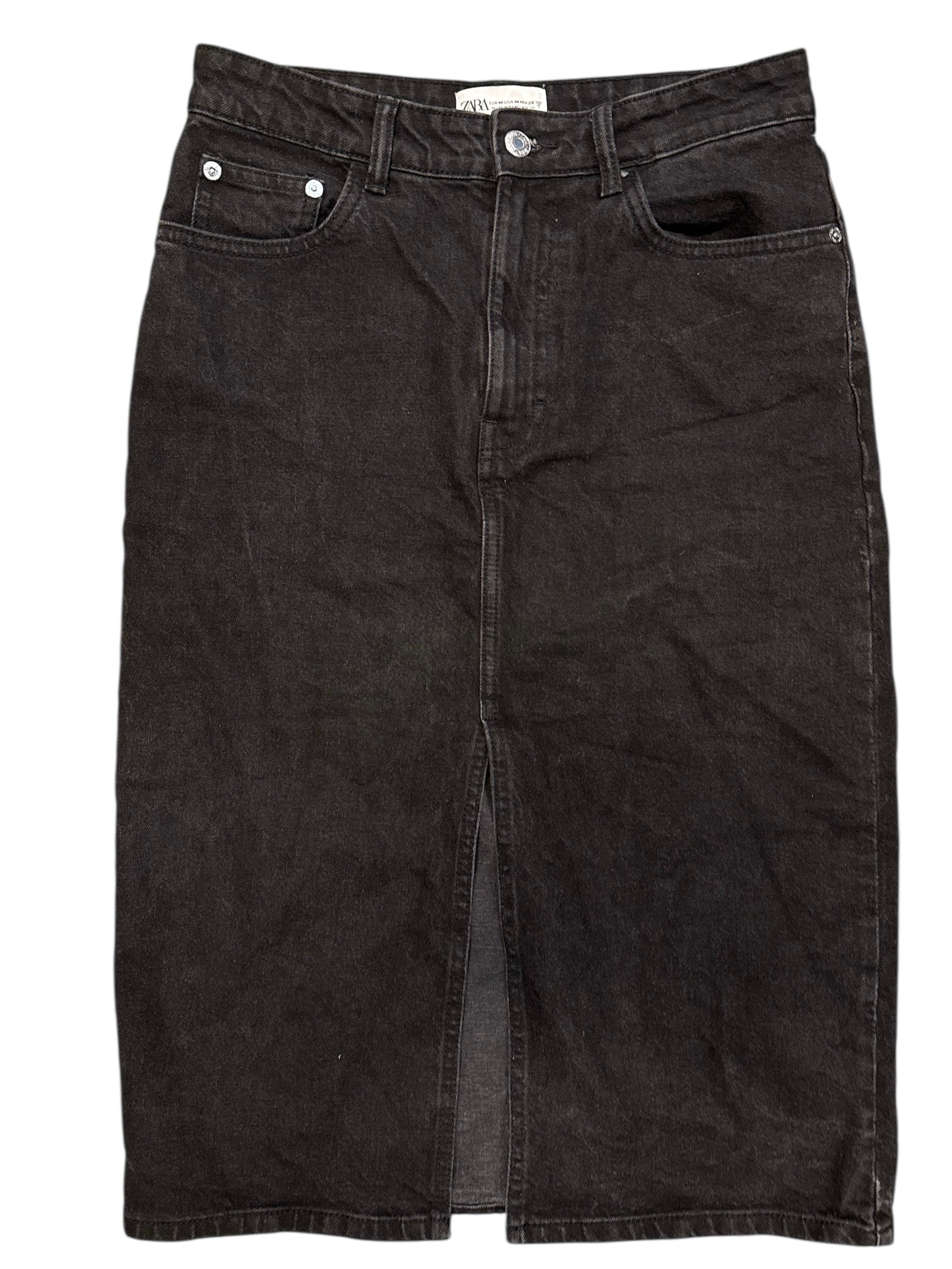 black zara Long denimskirt, m