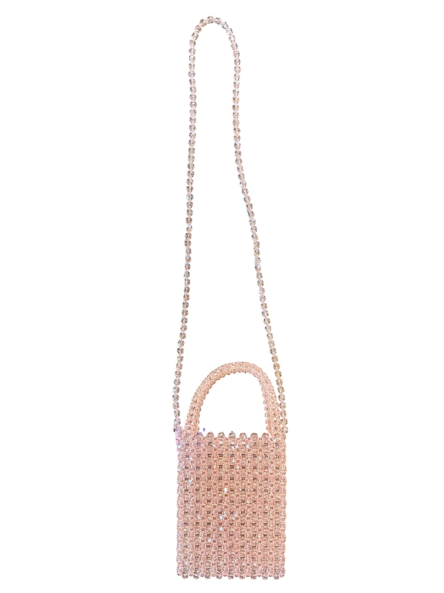 pink beaded crossbody bag