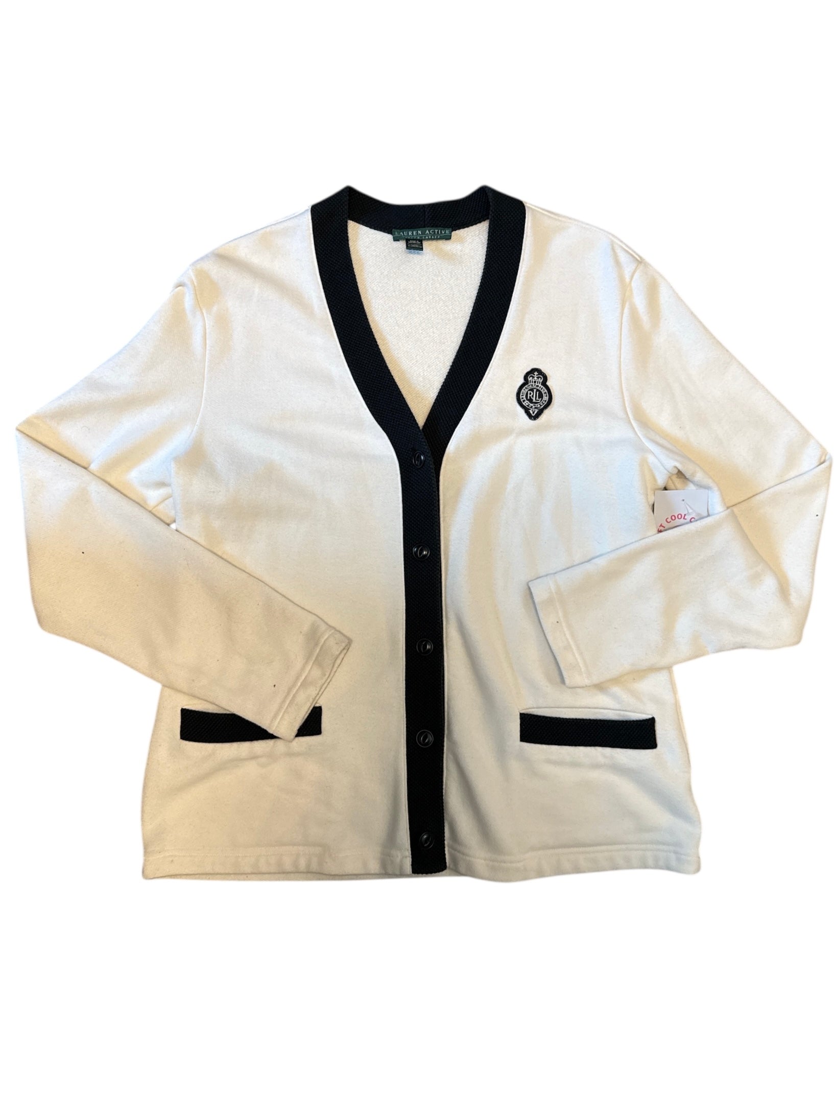 beige black lauren active cardigan