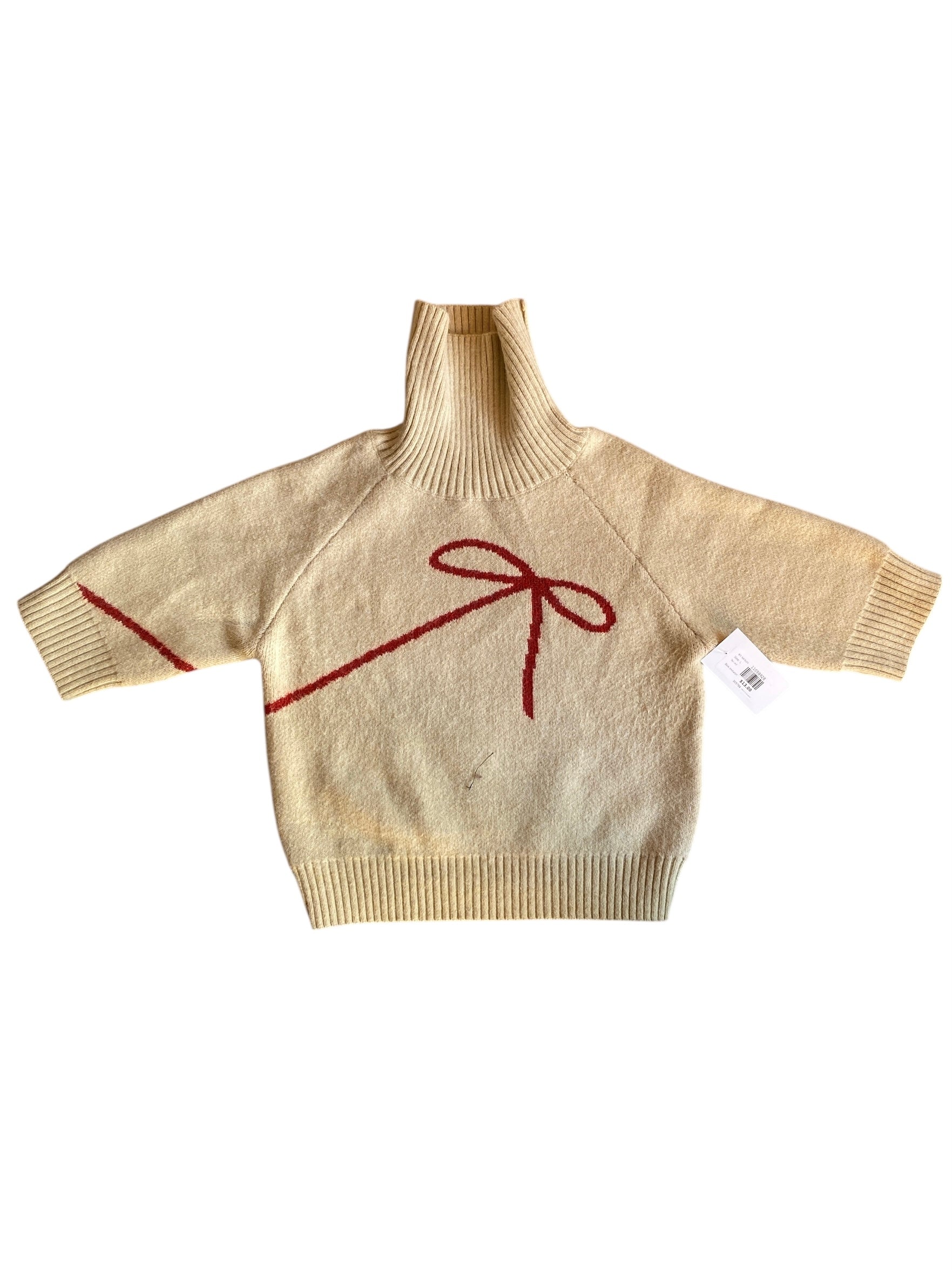 Tan red en saison Bow sweater, L