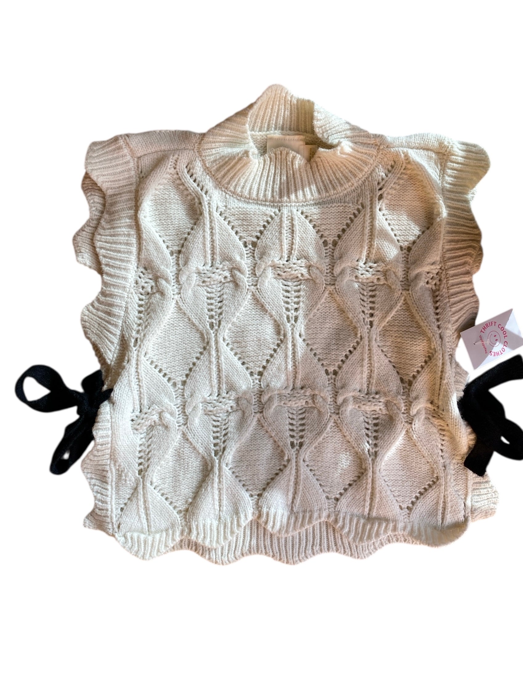 cream maeve knit mockneck vest ss, os