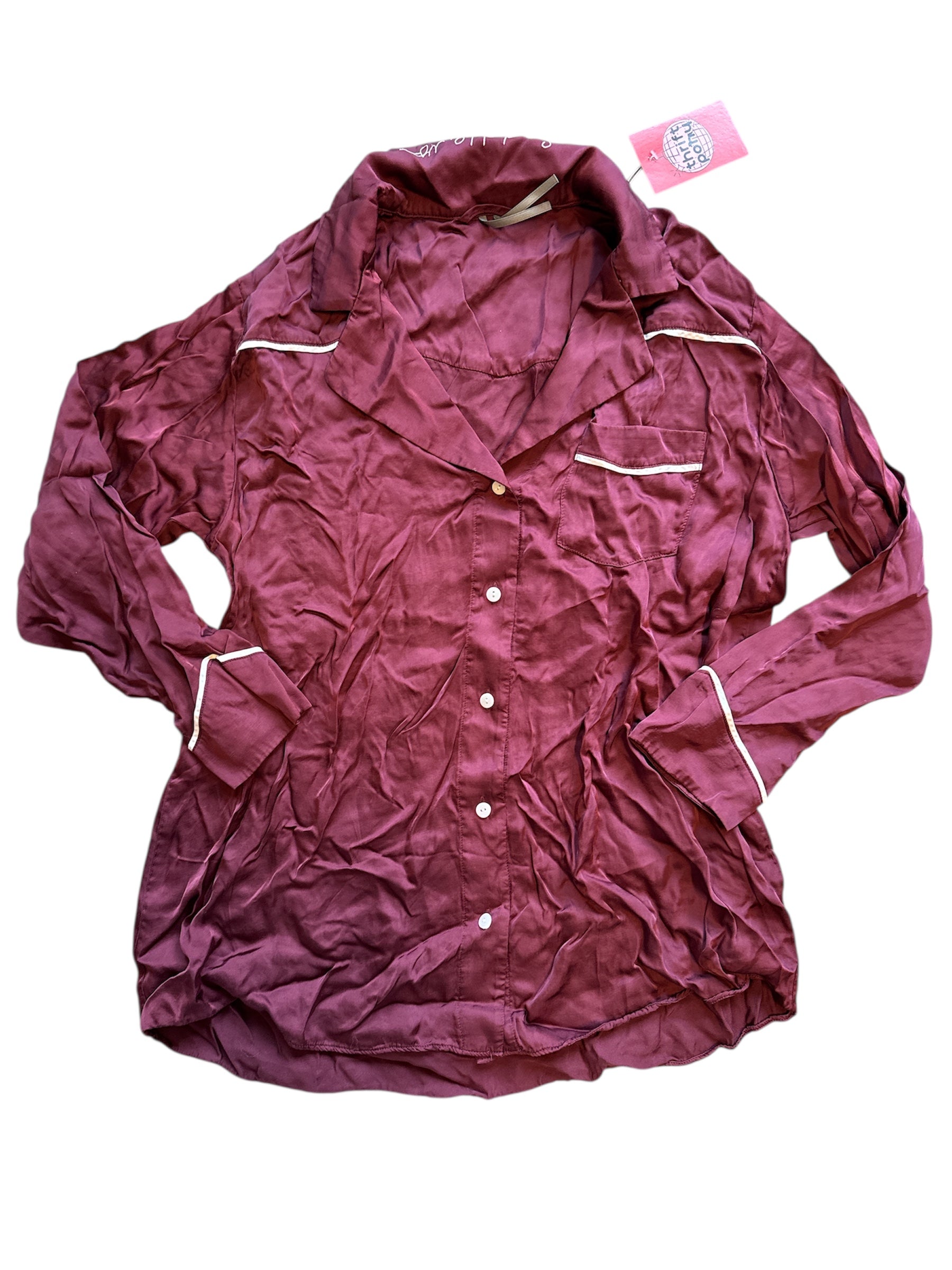 maroon anthropologie saddle up jammies, XS