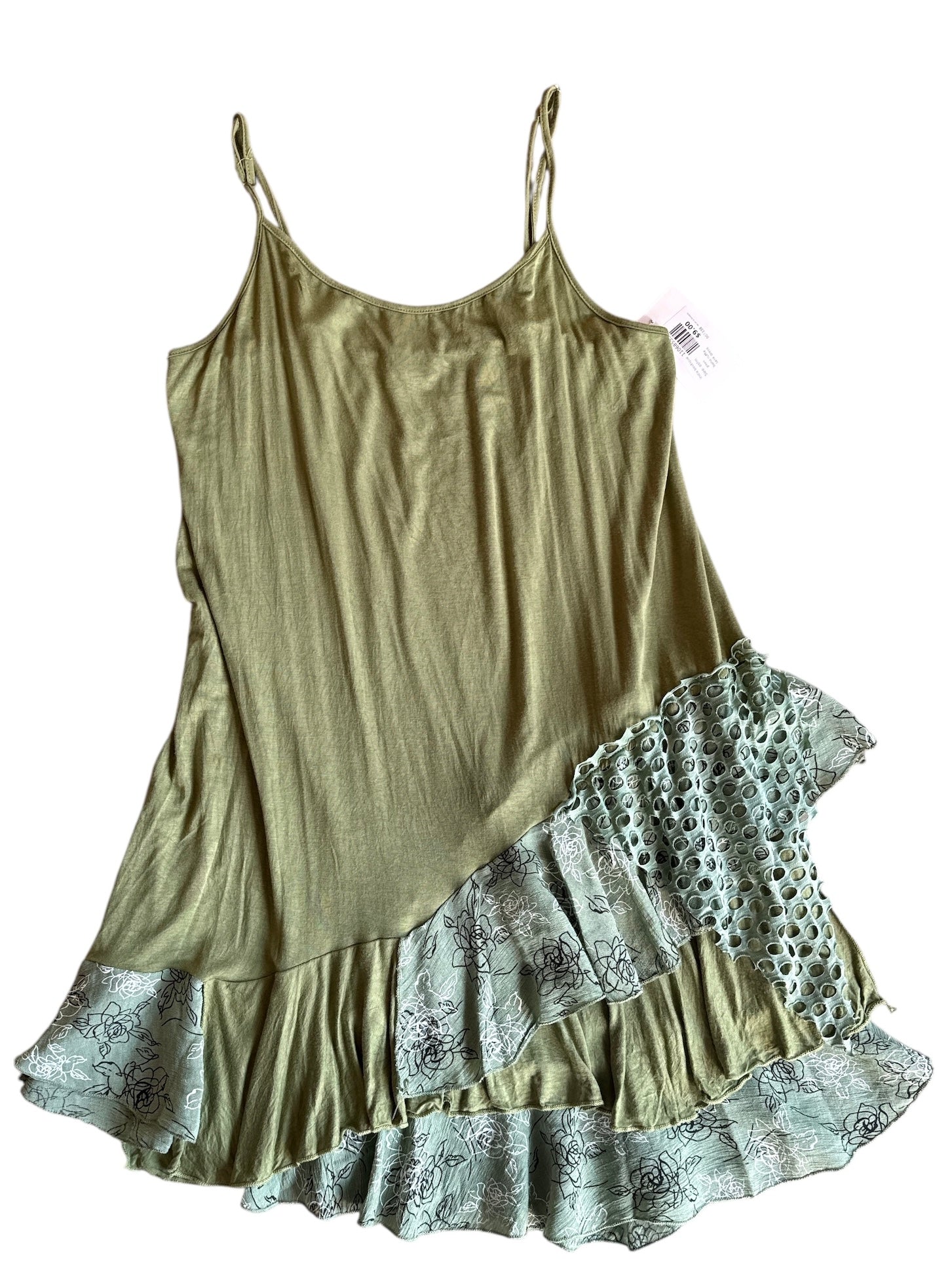 green india boutique boho ruffle tank dress, osfm